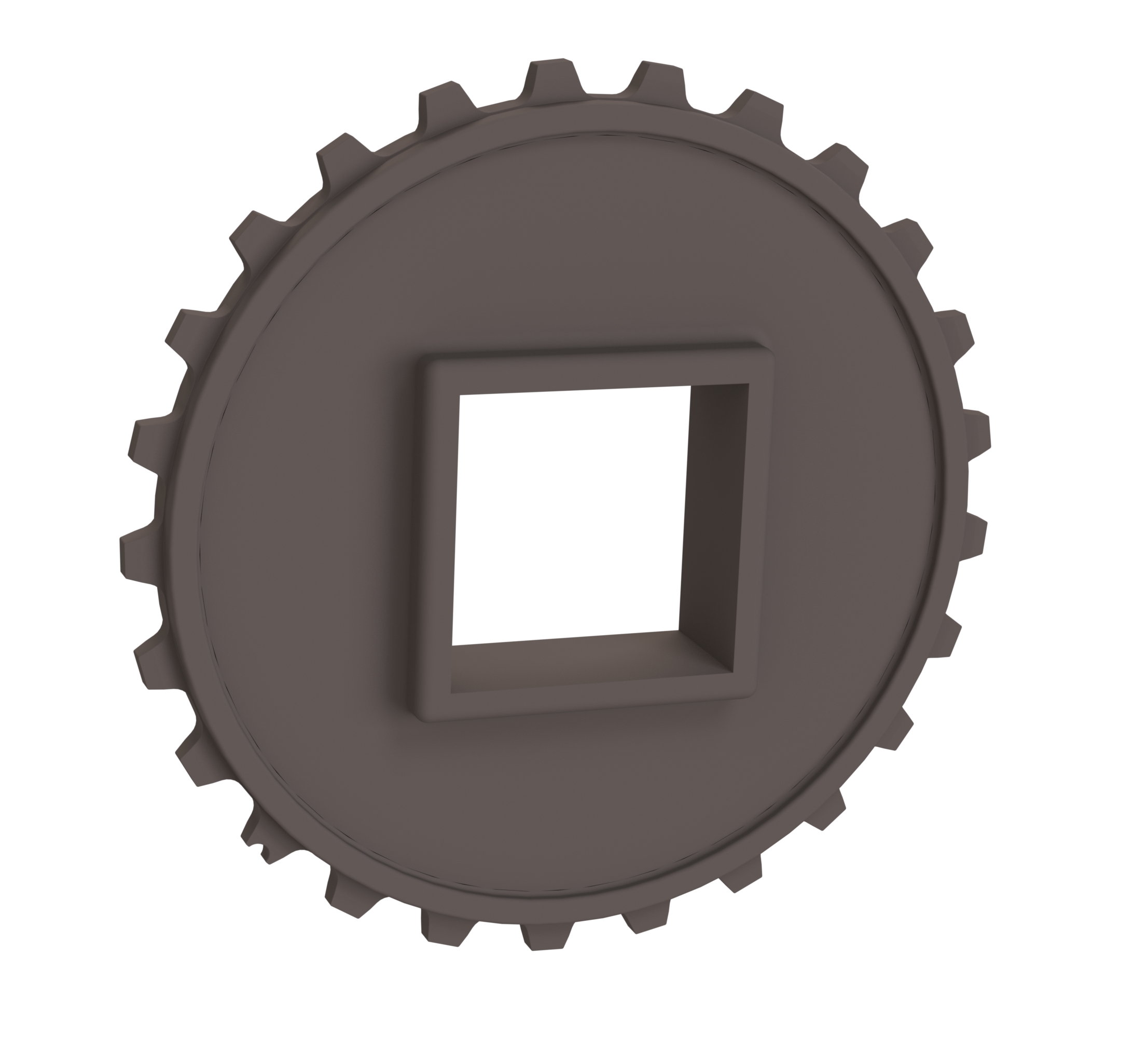 Rexnord 5930 Series Solid One Piece Molded Acetal Sprocket with 25 Teeth and a 2in Square Bore
