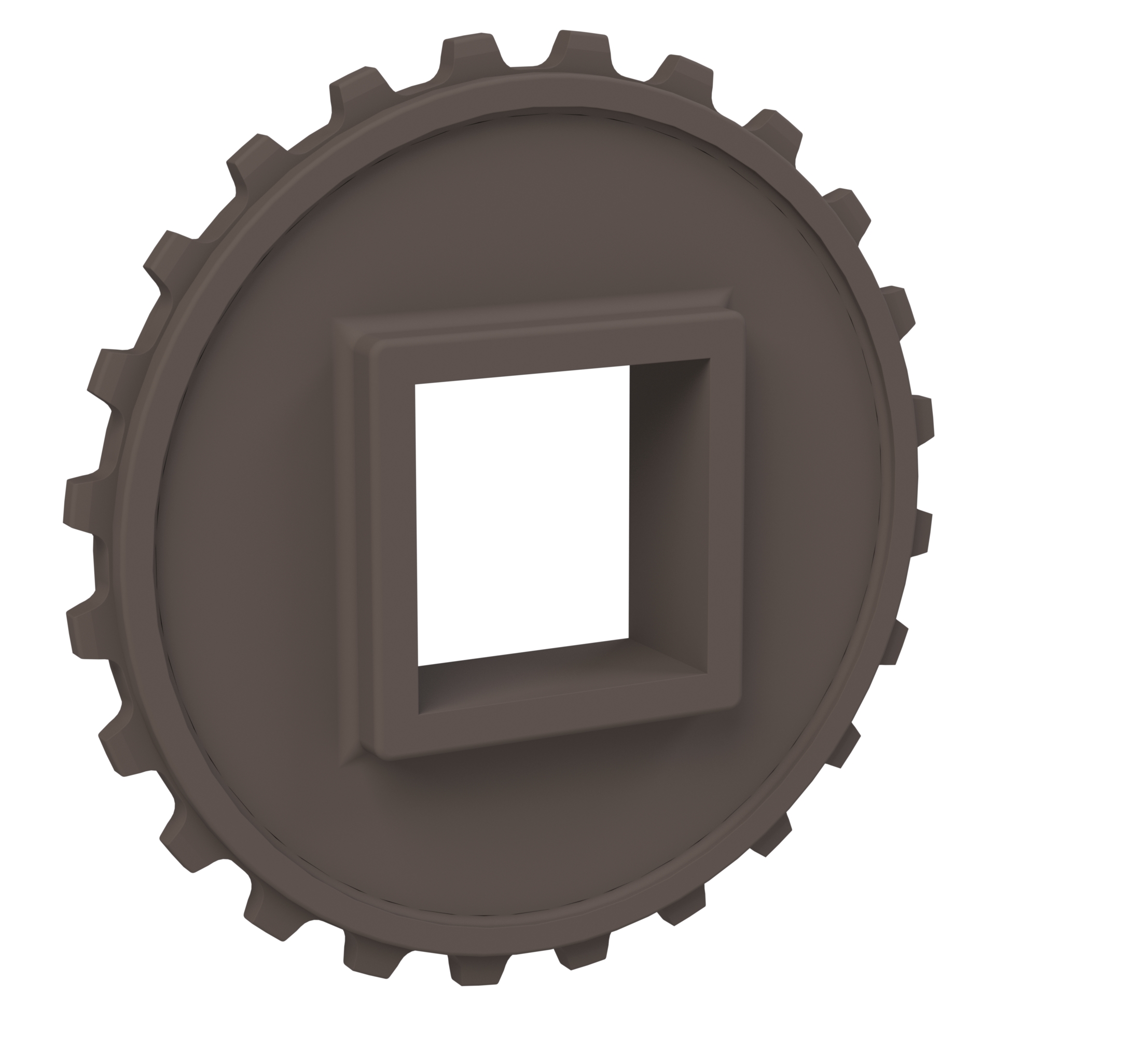Rexnord 5930 Series Solid One Piece Molded Acetal Sprocket with 24 Teeth and a 50mm Square Bore