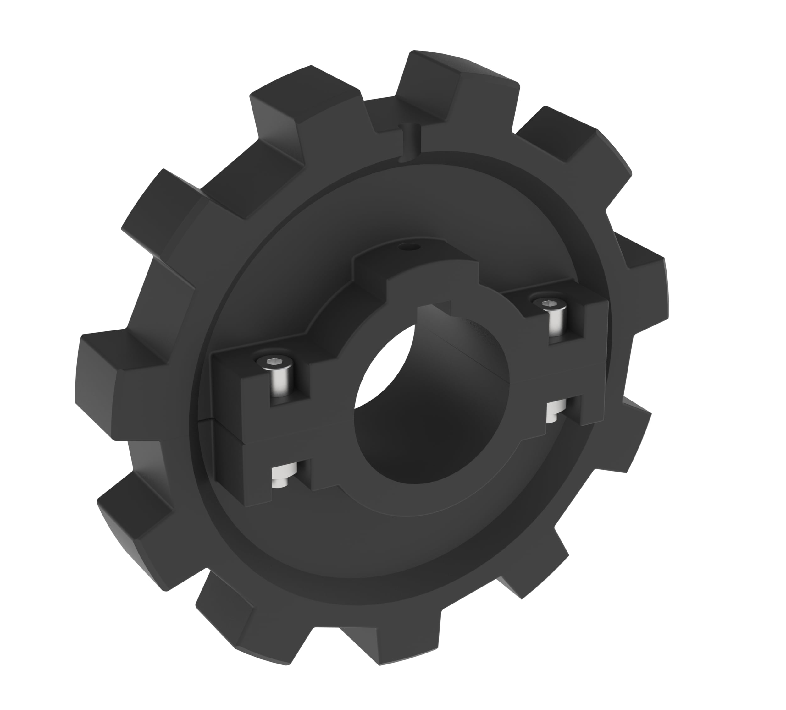 Rexnord 882 Series Split Molded Nylon Sprocket and a 11 Teeth with 1-1/4in Round Shaft-Ready Bore with Keyway & Setscrew