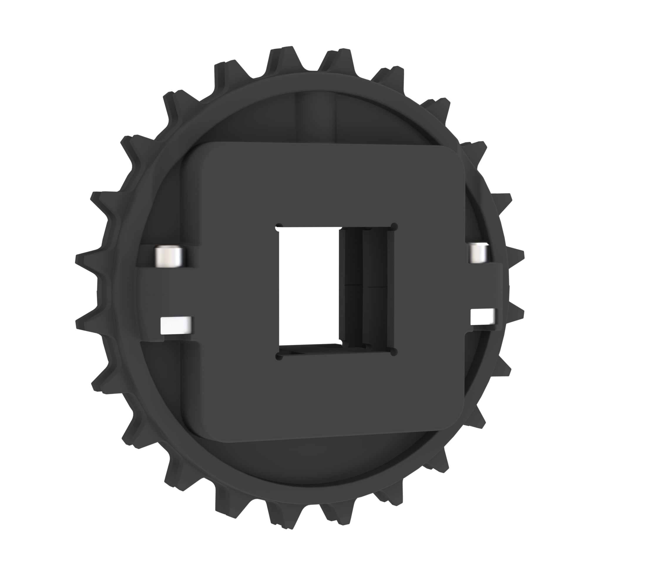 Rexnord 8500 Series Split Molded Nylon Sprocket with 24 Teeth and a 1-1/2in Square Bore