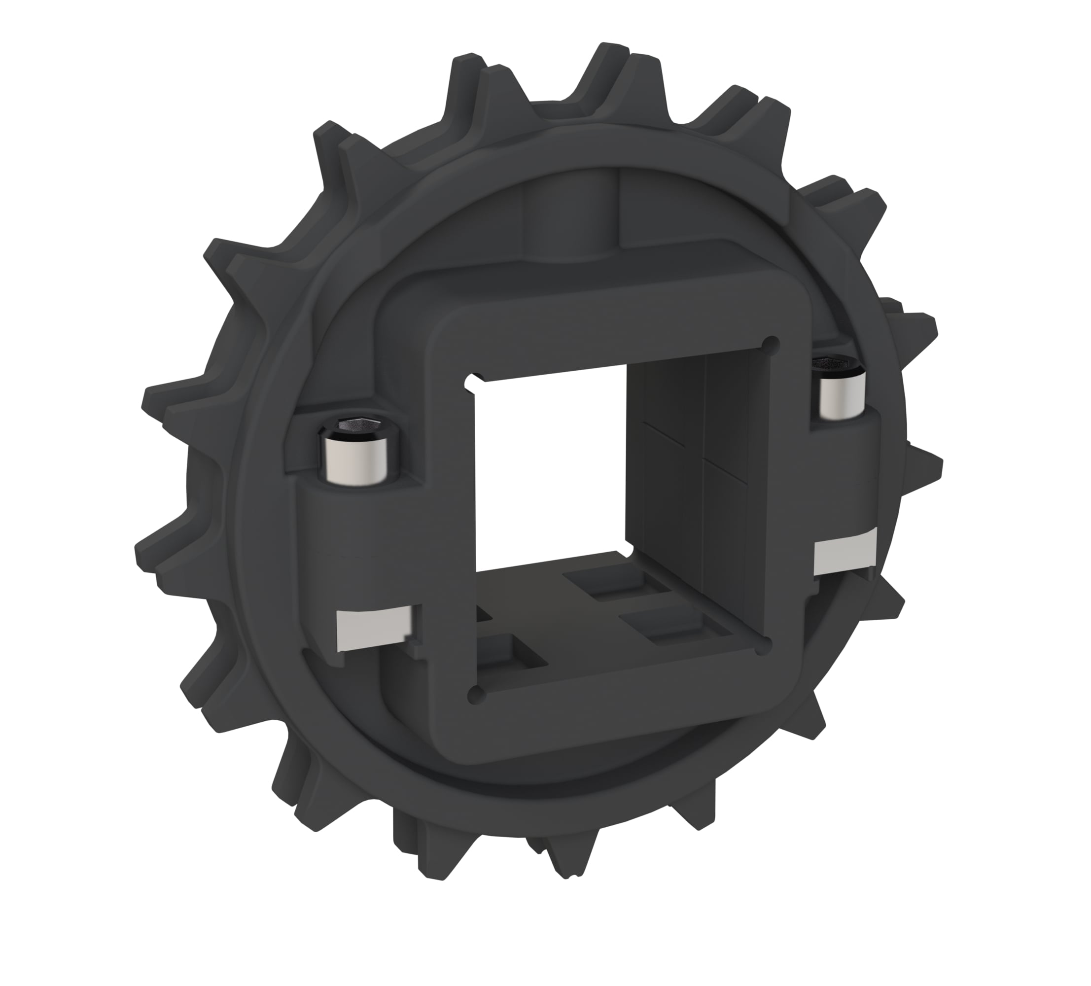 Rexnord 8500 Series Split Molded Nylon Sprocket with 17 Teeth and a 40mm Square Bore
