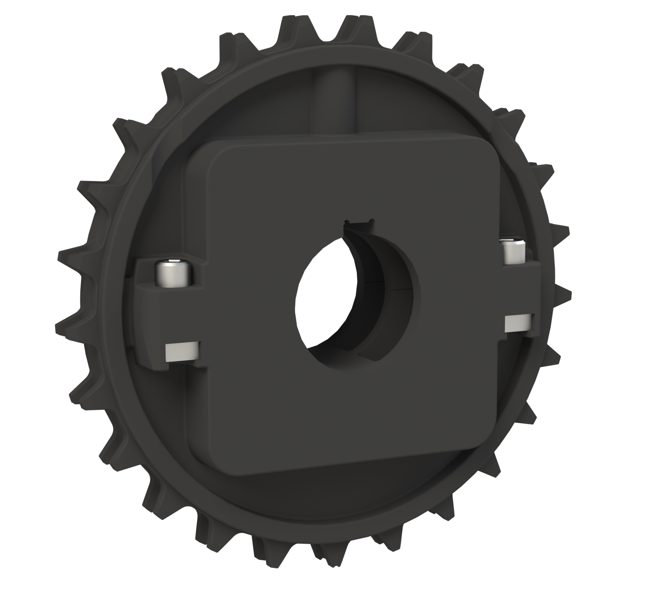 Rexnord 8500 Series Split Molded Nylon Sprocket and a 25 Teeth with 1-7/16in Round Shaft-Ready Bore with Keyway & Setscrew