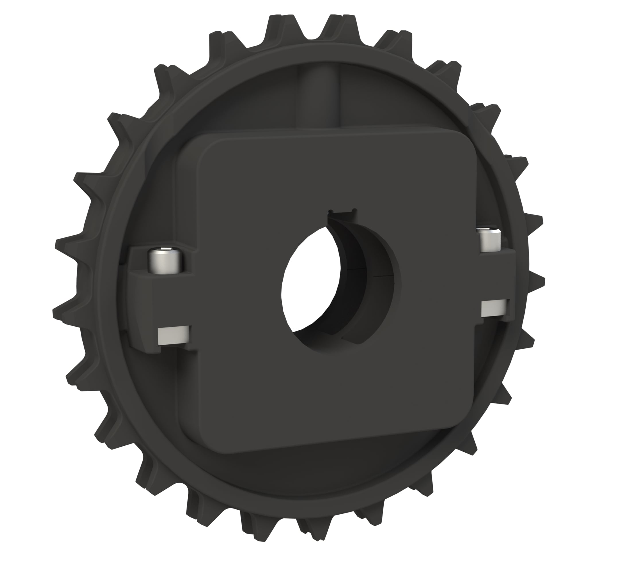 Rexnord 8500 Series Split Molded Nylon Sprocket with 25 Teeth and 30mm Round Shaft-Ready Bore with Keyway