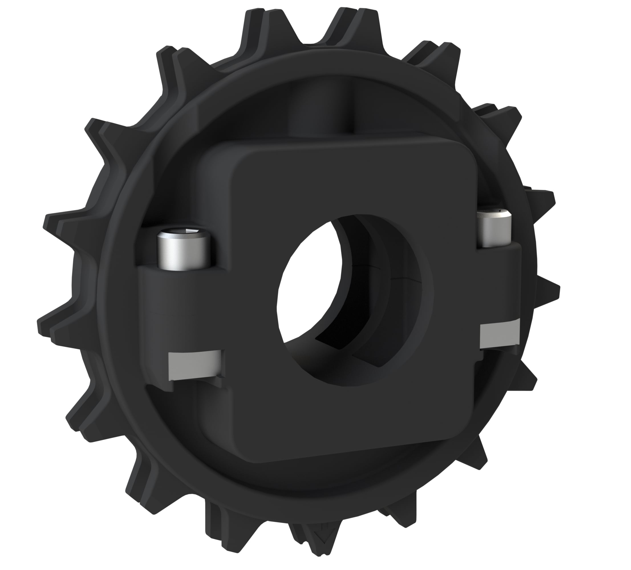 Rexnord 8500 Series Split Molded Nylon Sprocket with 17 Teeth and 1-1/4in Round Idler Bore