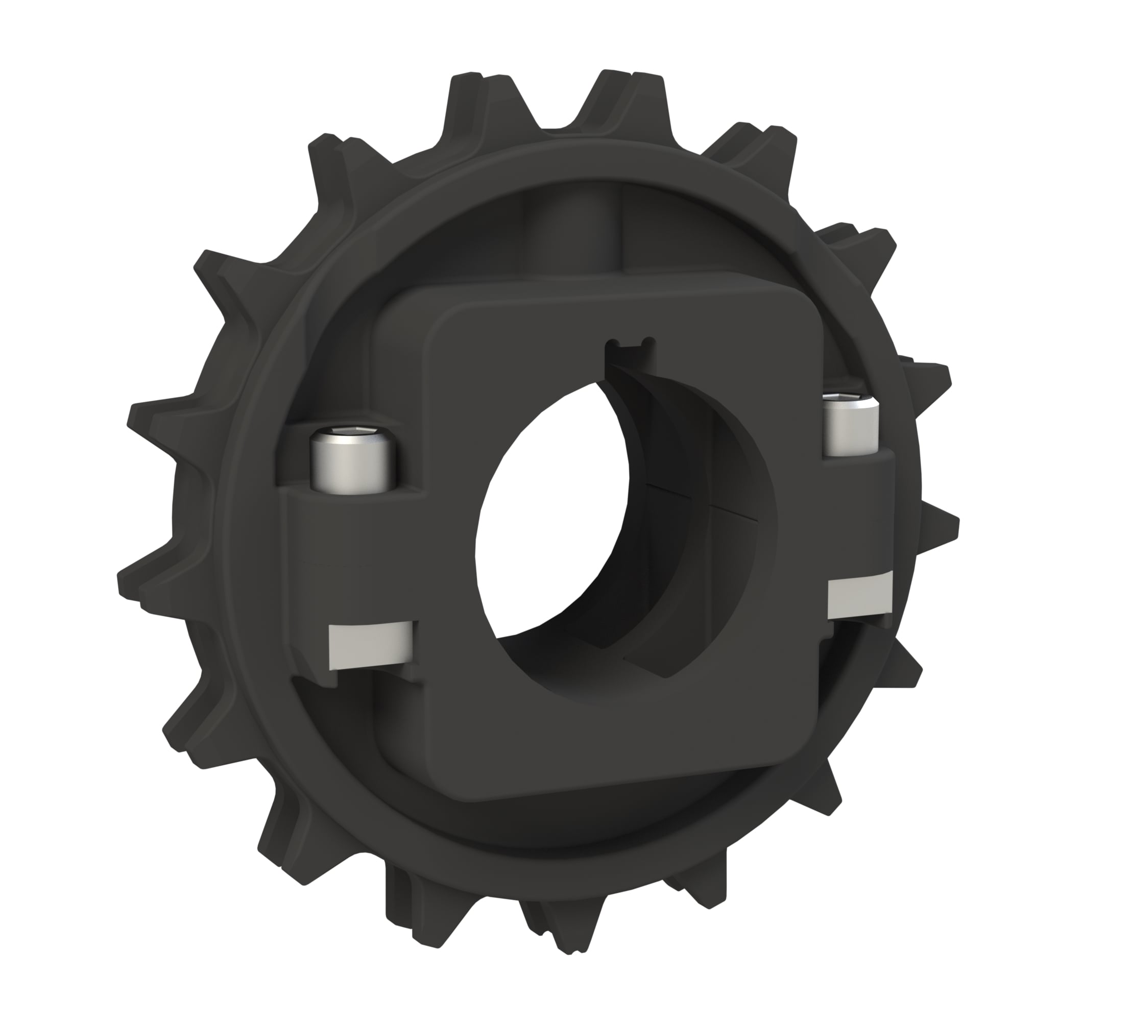 Rexnord 8500 Series Split Molded Nylon Sprocket with 17 Teeth and 25mm Round Shaft-Ready Bore with Keyway