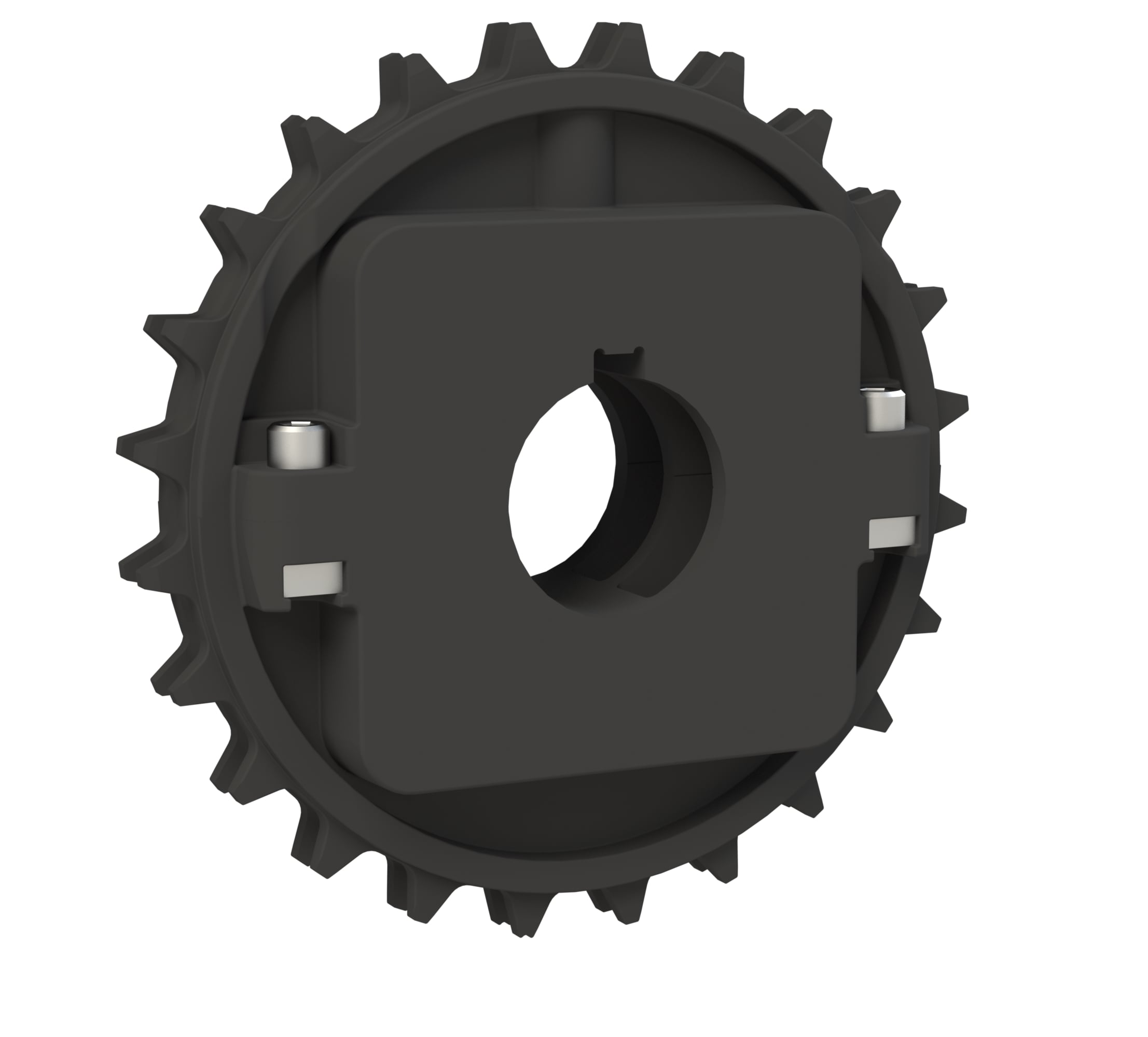 Rexnord 8500 Series Split Molded Nylon Sprocket and a 24 Teeth with 1-1/2in Round Shaft-Ready Bore with Keyway & Setscrew