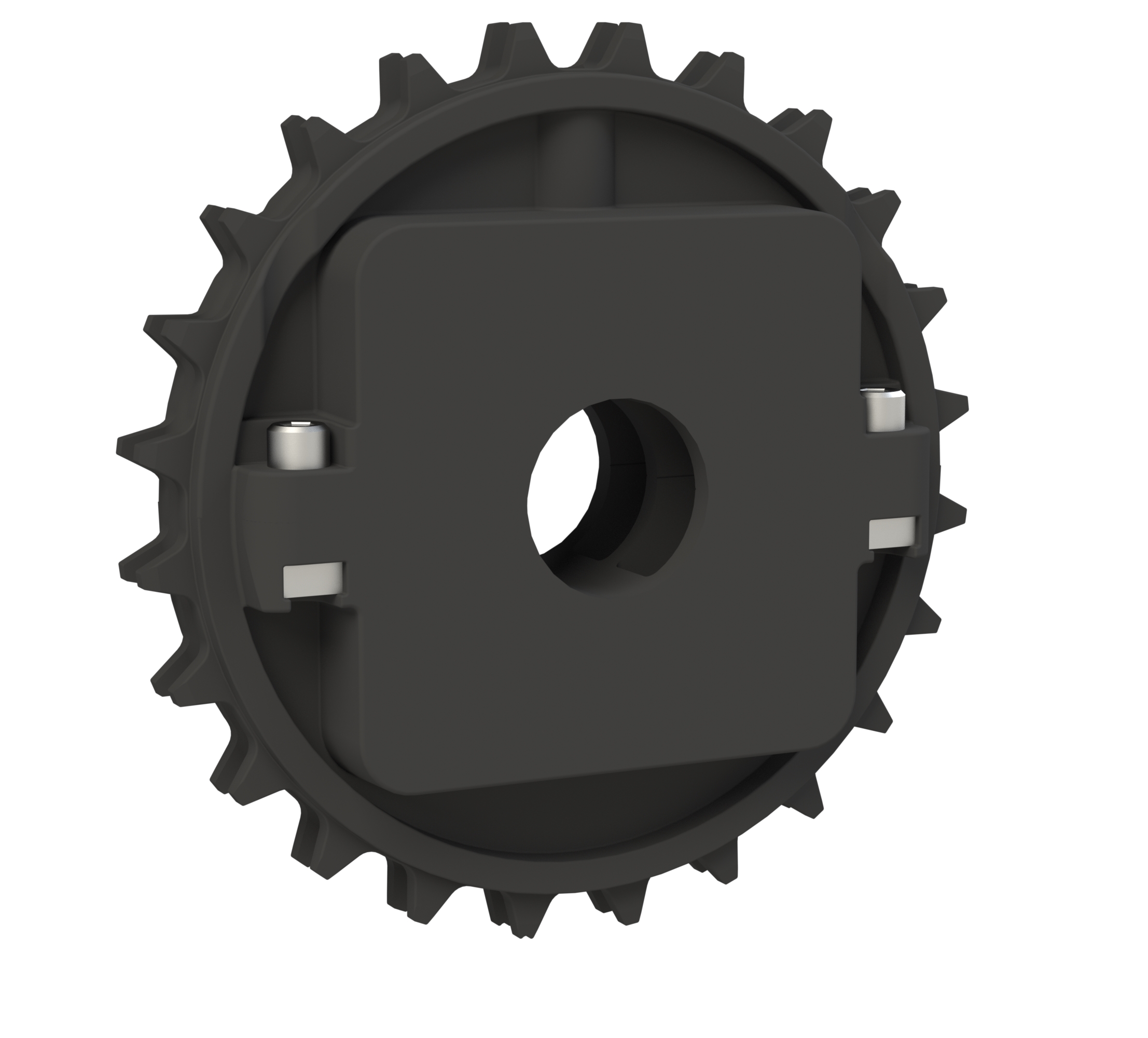 Rexnord 8500 Series Split Molded Nylon Sprocket with 24 Teeth and 1-15/16in Round Idler Bore