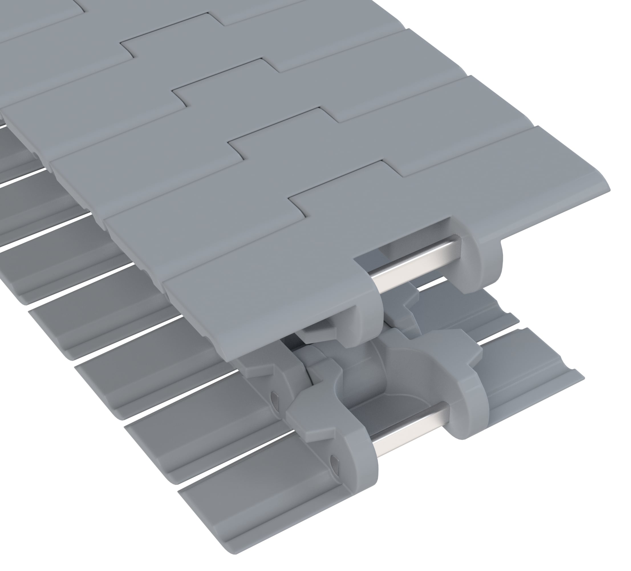 Rexnord 882TAB Side-flexing Solid Top, Material: Silver Platinum Series, Width: 7.5in, Pitch: 1.5in