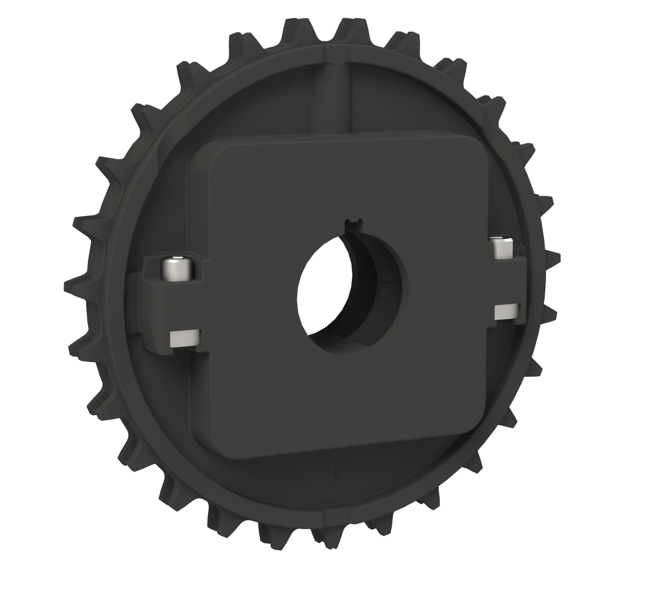 Rexnord 8500 Series Split Molded Nylon Sprocket and a 27 Teeth with 1-1/4in Round Shaft-Ready Bore with Keyway & Setscrew