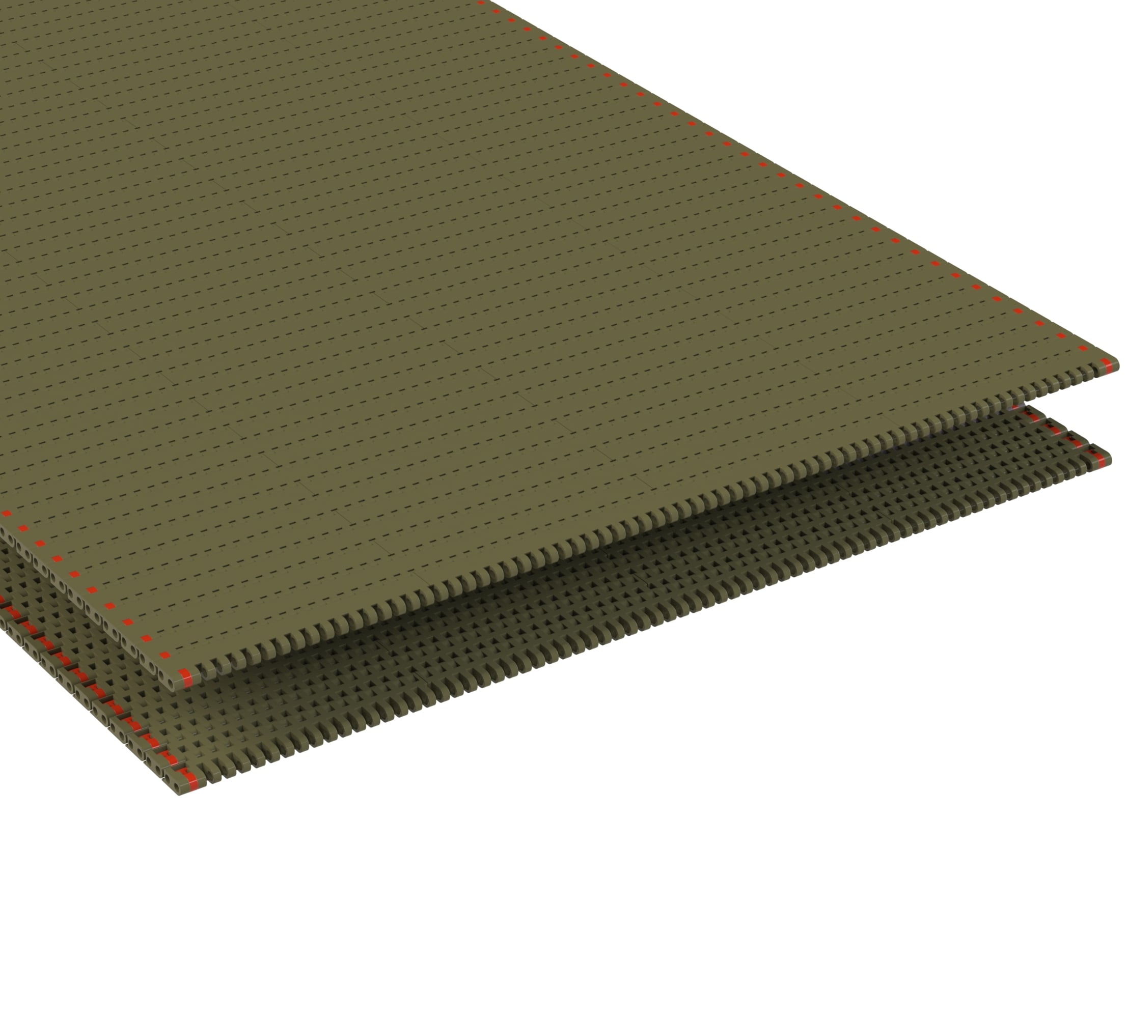Rexnord 8505 Straight Running Solid Top, Material: Khaki High Temperature, Width: 57in, Pitch: 0.75in