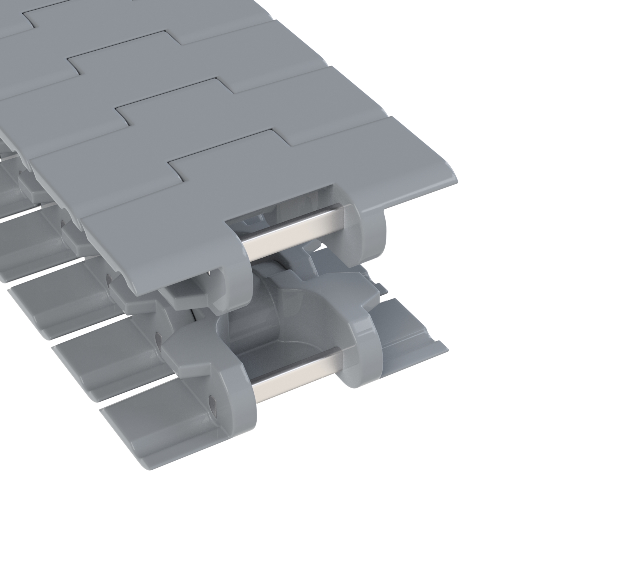 Rexnord 882TAB Side-flexing Solid Top, Material: Silver Platinum Series, Width: 4.5in, Pitch: 1.5in