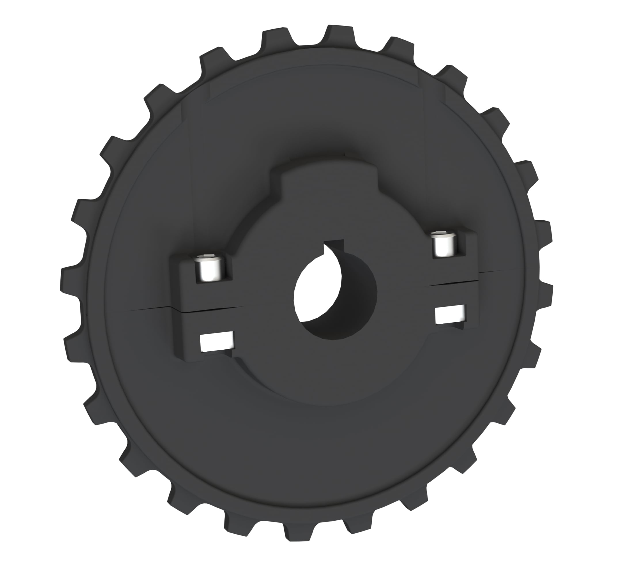 Rexnord 5930 Series Split Molded Nylon Sprocket with 24 Teeth and 35mm Round Shaft-Ready Bore with Keyway