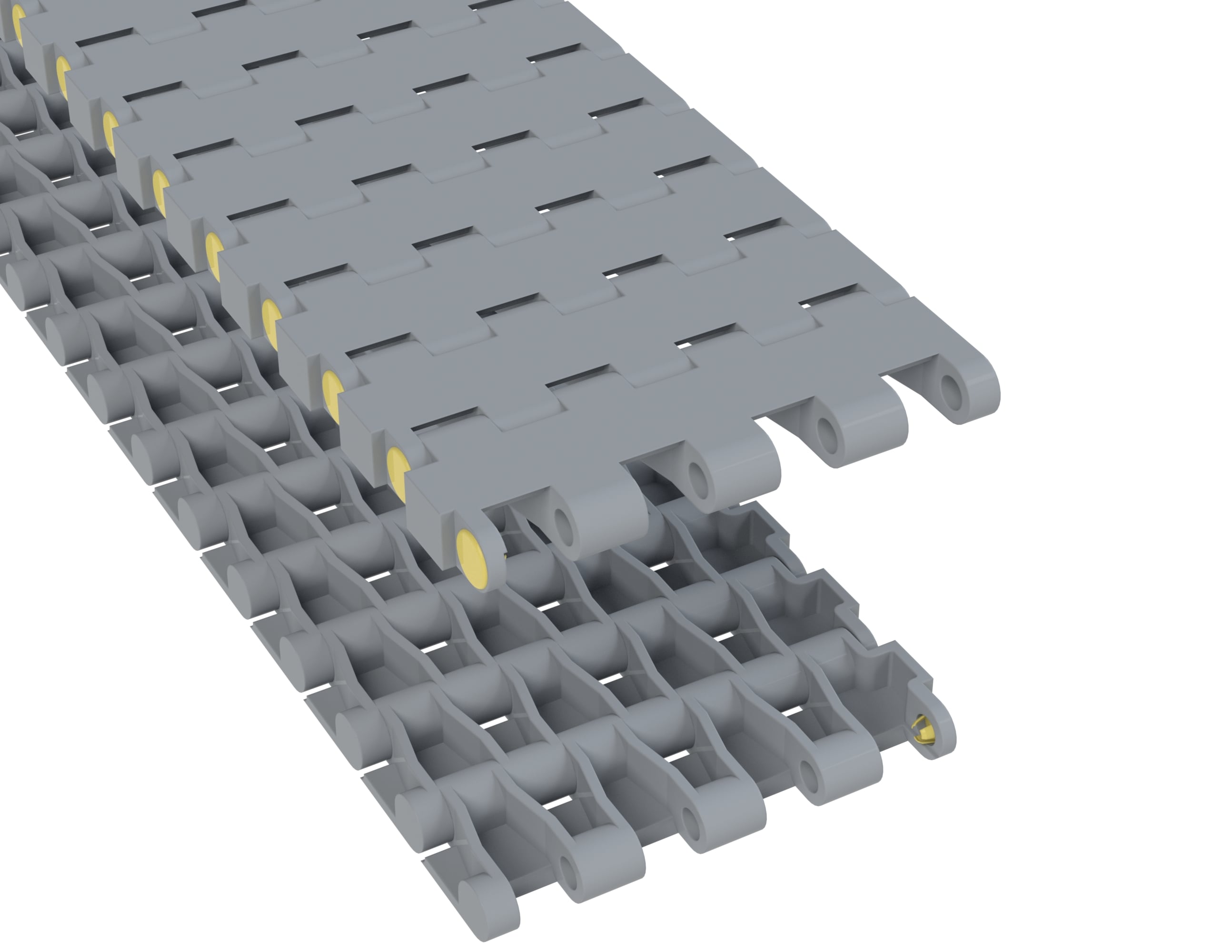 Rexnord 5935 Straight Running Solid Top, Material: Silver Platinum Series™ X, Width: 3in, Pitch: 0.75in