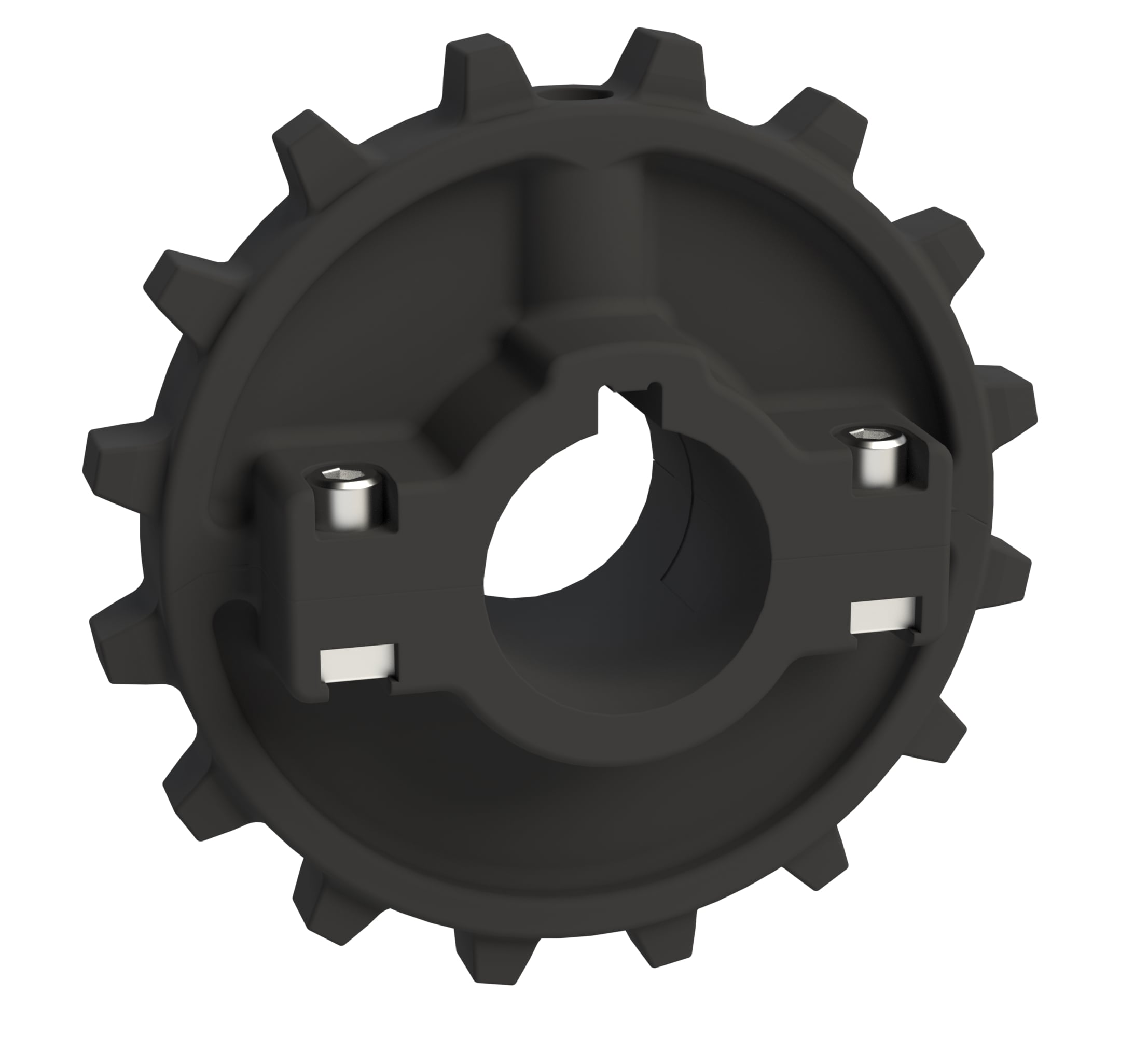 Rexnord 7700 Series Split Molded Nylon Sprocket with 16 Teeth and 1-3/8in Round Shaft-Ready Bore with Keyway