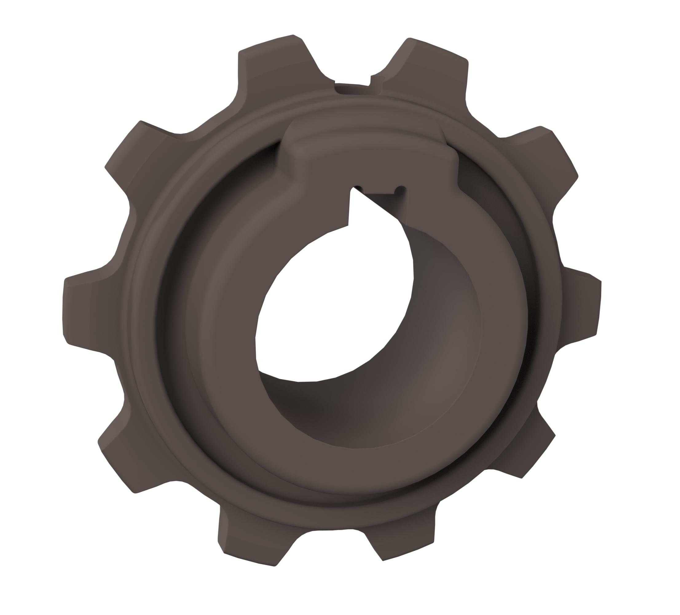 Rexnord 5930 Series Solid One Piece Molded Acetal Sprocket and a 10 Teeth with 1in Round Shaft-Ready Bore with Keyway & Setscrew