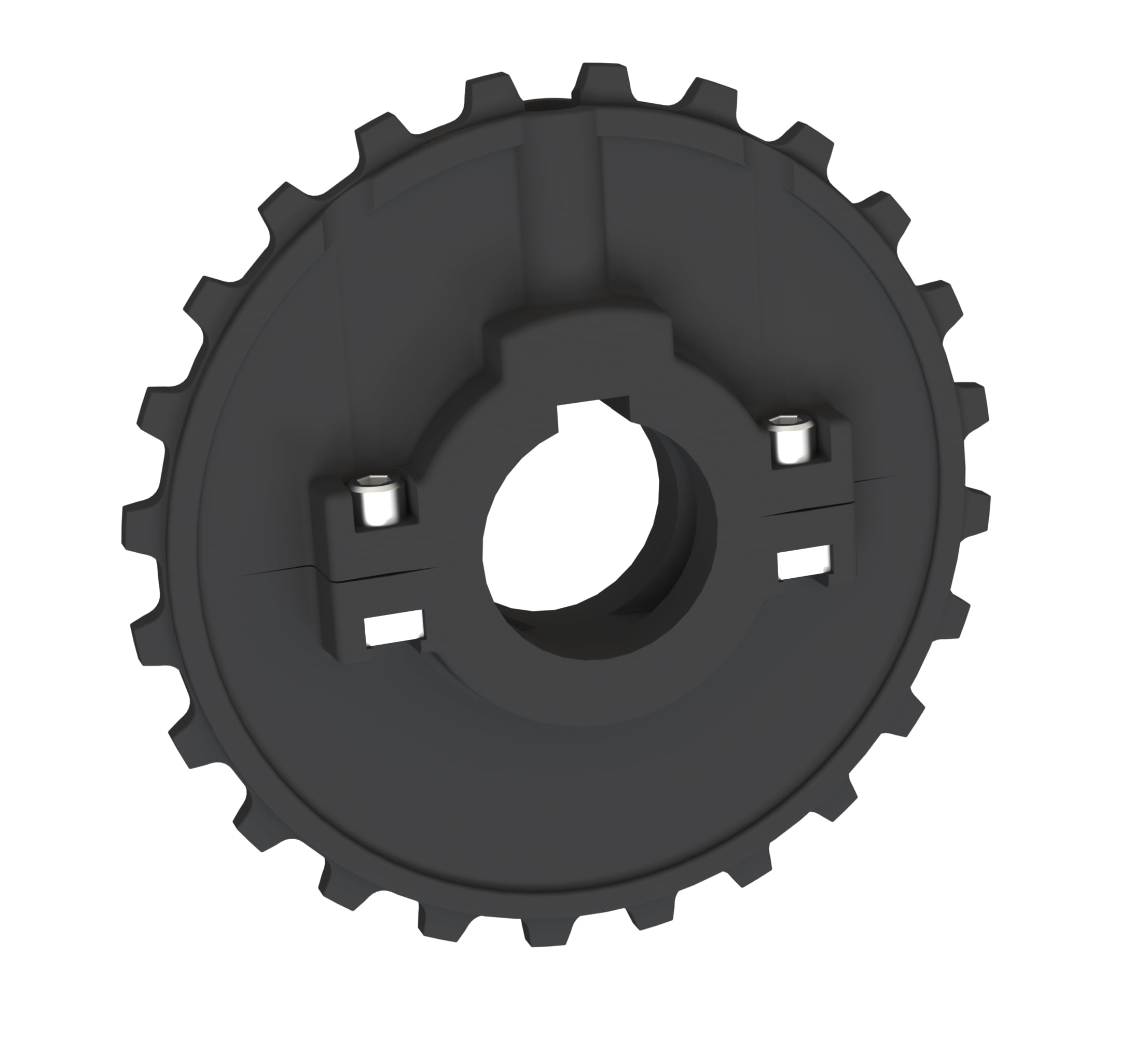 Rexnord 5930 Series Split Molded Nylon Sprocket and a 24 Teeth with 1in Round Shaft-Ready Bore with Keyway & Setscrew
