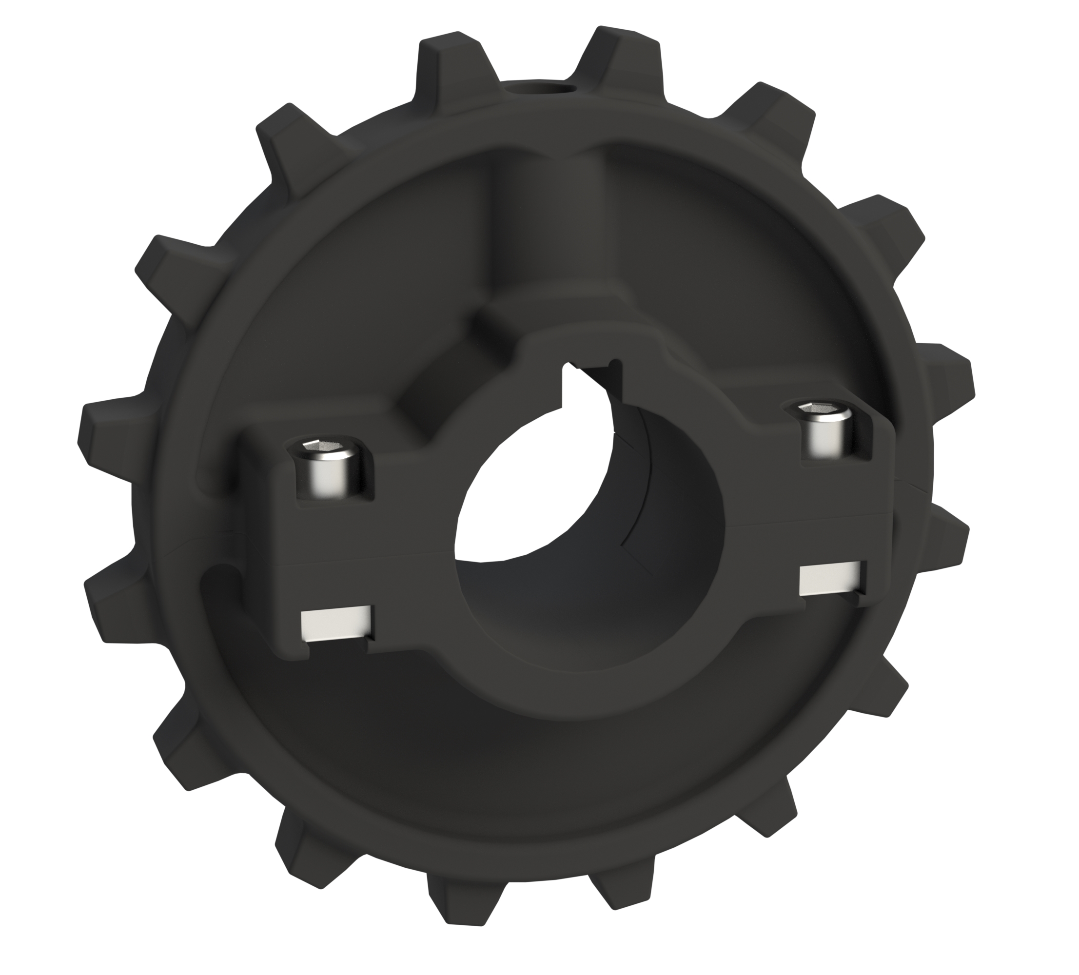 Rexnord 7700 Series Split Molded Nylon Sprocket with 16 Teeth and 25mm Round Shaft-Ready Bore with Keyway