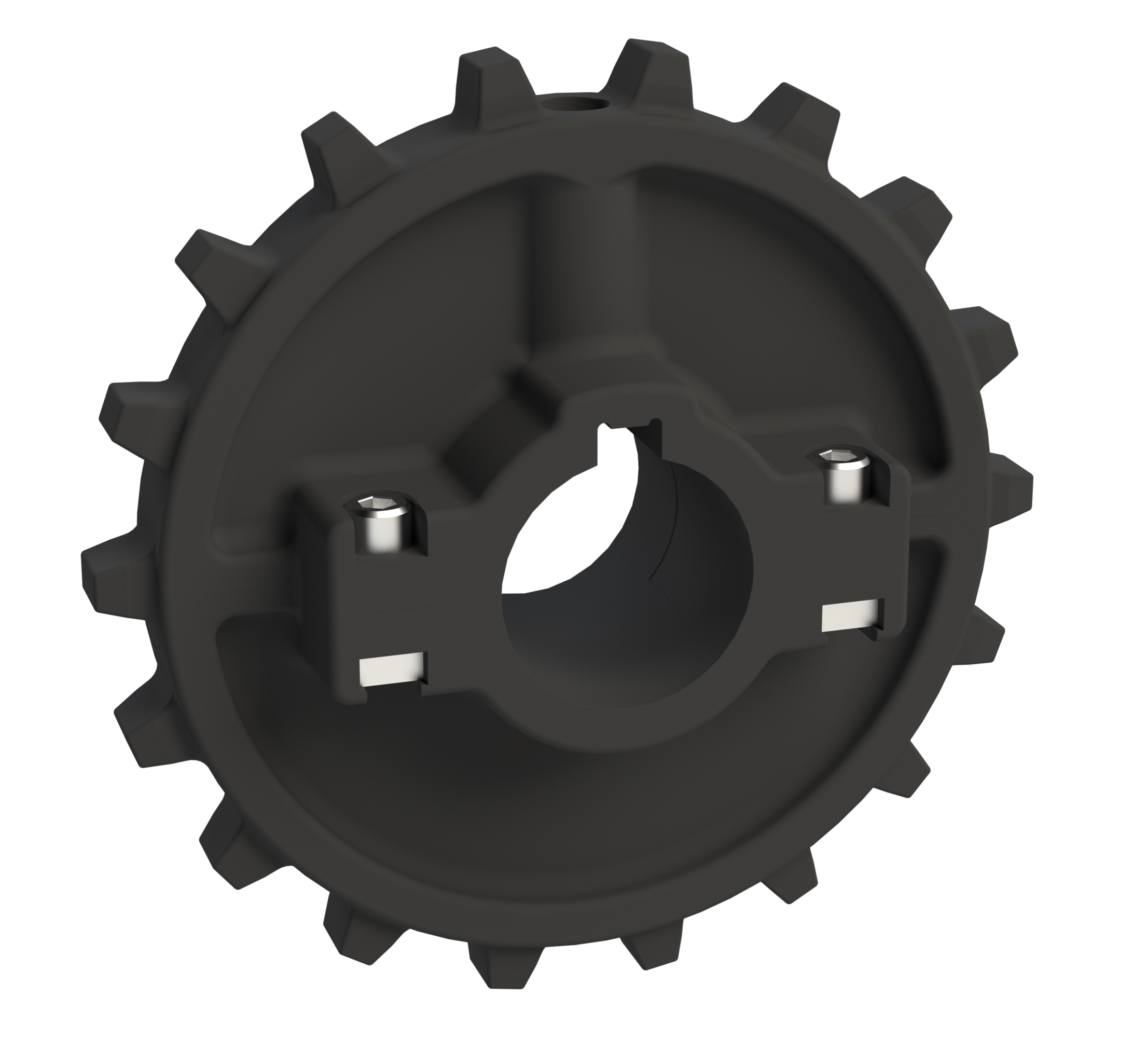 Rexnord 7700 Series Split Molded Nylon Sprocket with 18 Teeth and 25mm Round Shaft-Ready Bore with Keyway