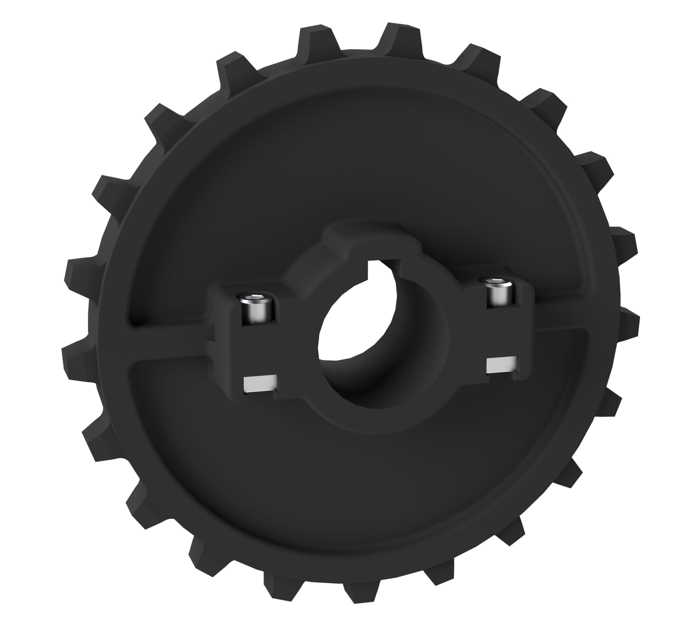 Rexnord 7700 Series Split Molded Nylon Sprocket and a 21 Teeth with 1in Round Shaft-Ready Bore with Keyway & Setscrew
