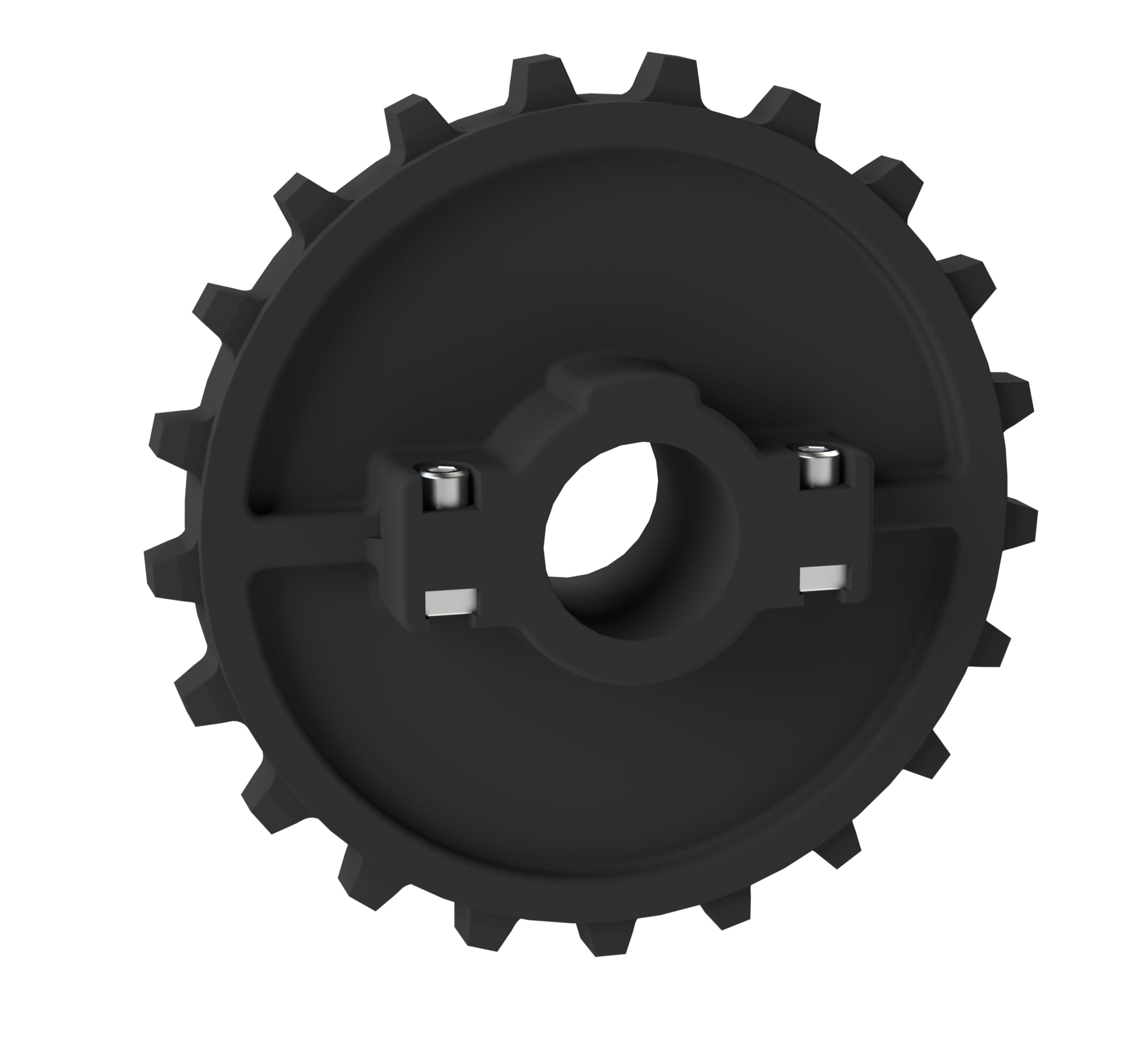 Rexnord 7700 Series Split Molded Nylon Sprocket with 21 Teeth and 1-7/16in Round Idler Bore