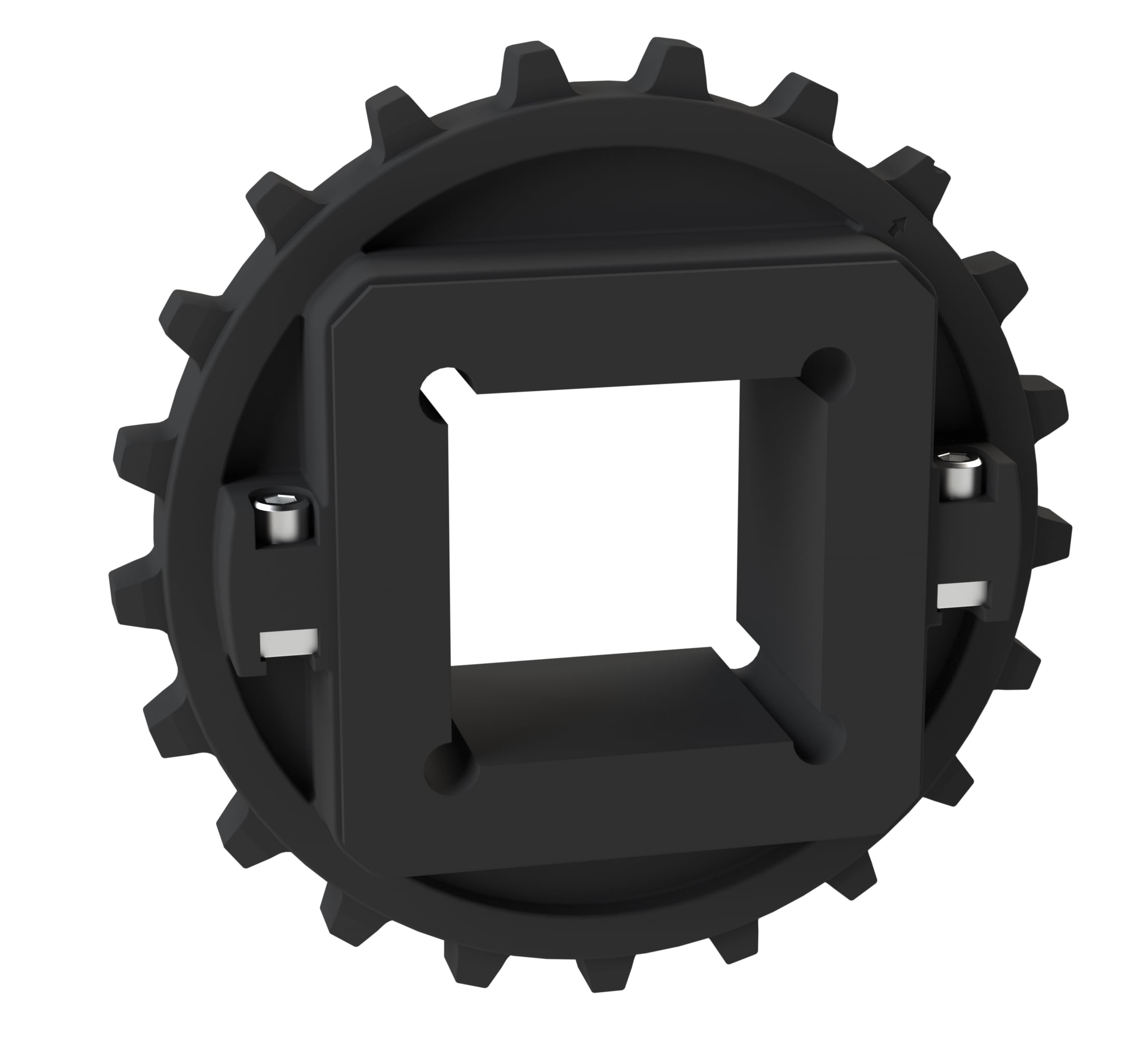 Rexnord 7700 Series Split Molded Nylon Sprocket with 21 Teeth and a 2-1/2in Square Bore