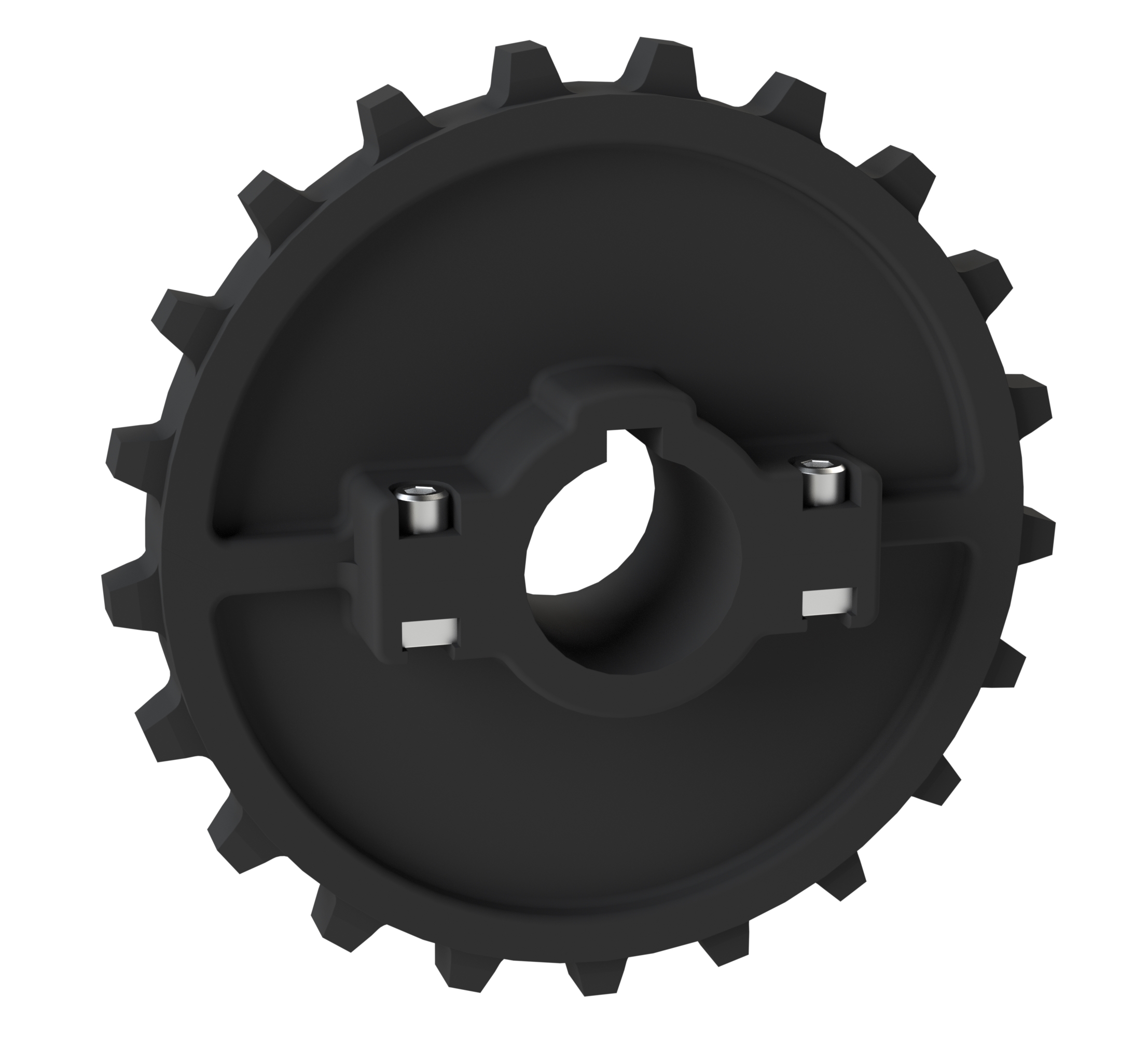 Rexnord 7700 Series Split Molded Nylon Sprocket with 21 Teeth and 40mm Round Shaft-Ready Bore with Keyway