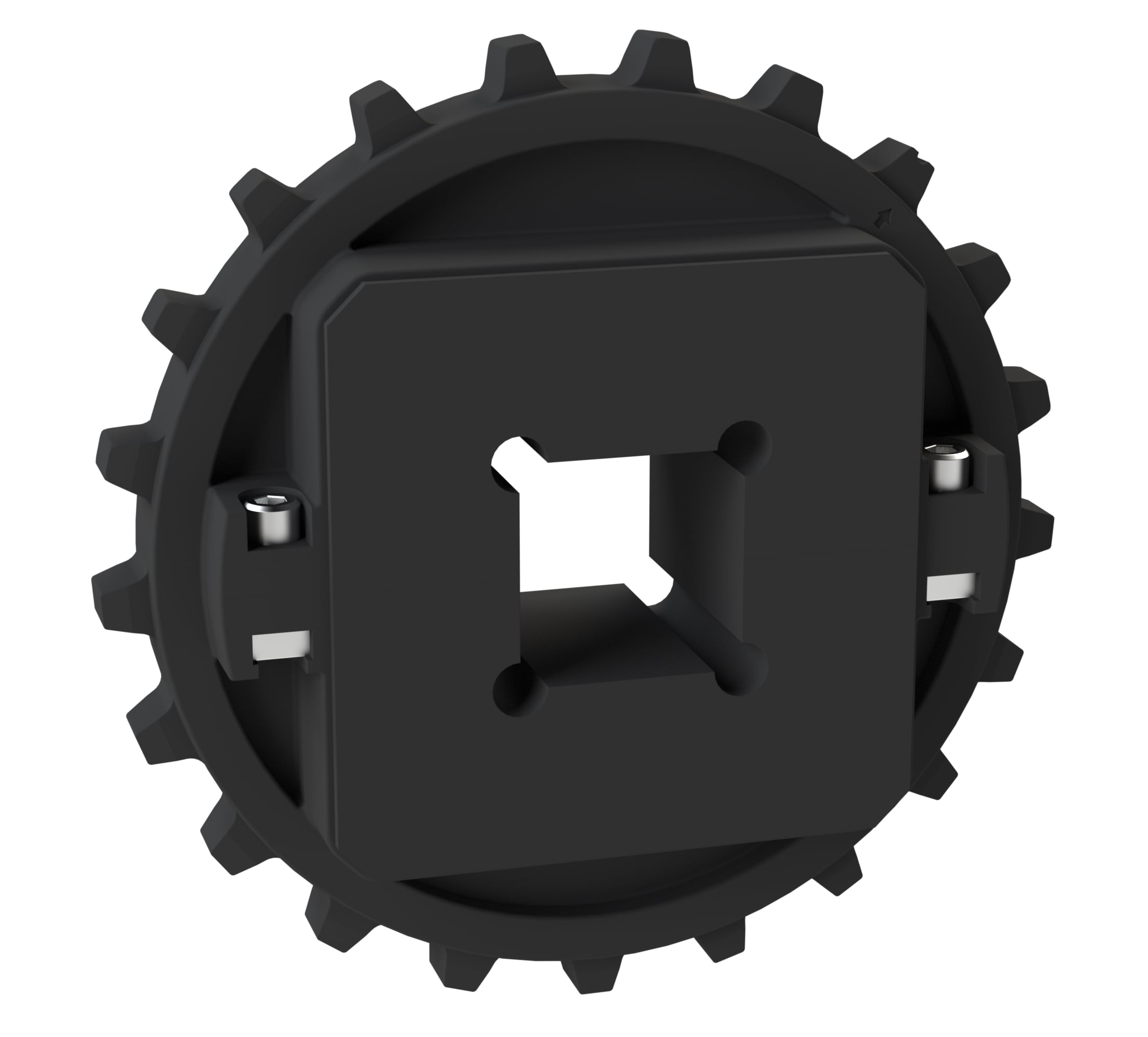 Rexnord 7700 Series Split Molded Nylon Sprocket with 21 Teeth and a 1-1/2in Square Bore
