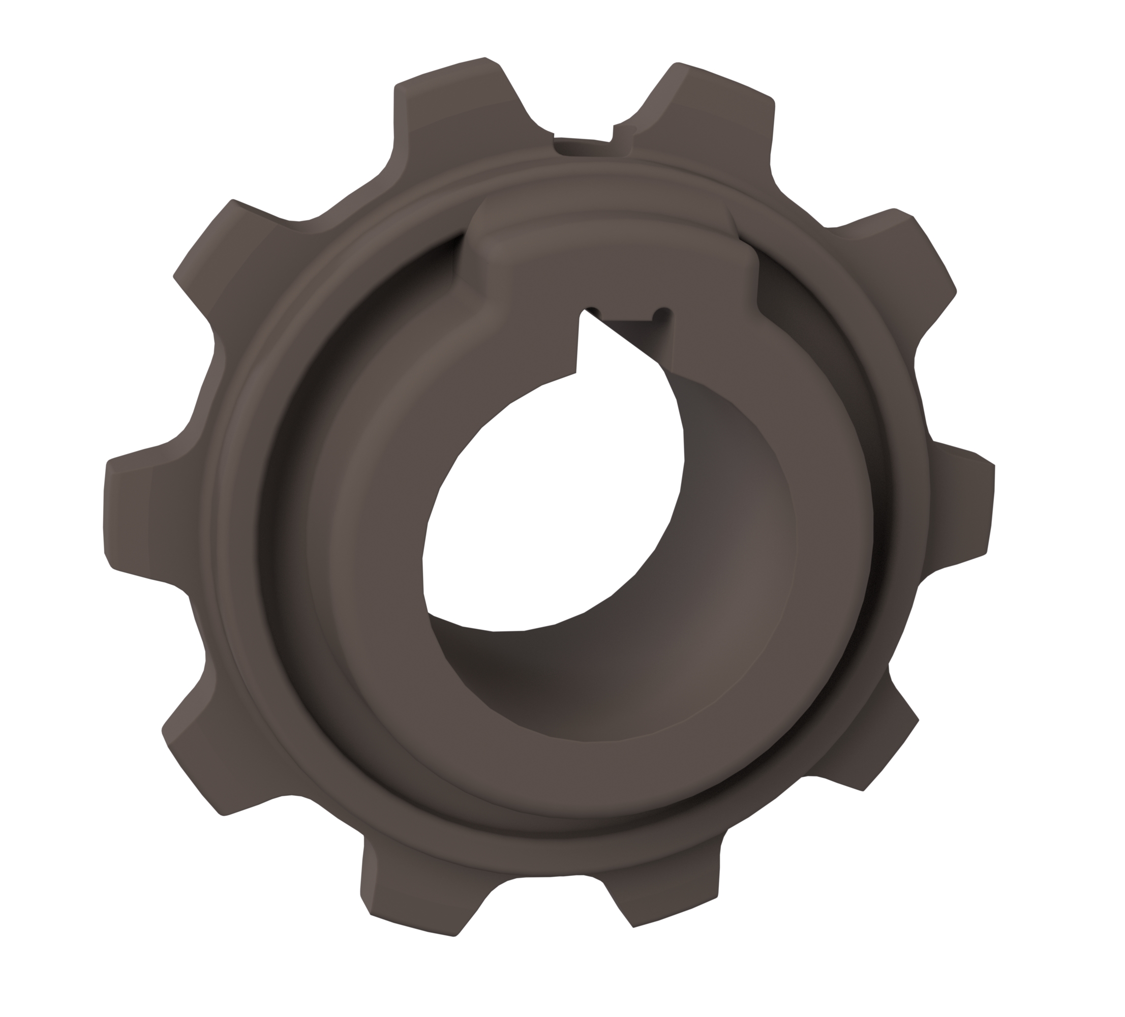 Rexnord 5930 Series Solid One Piece Molded Acetal Sprocket and a 10 Teeth with 25mm Round Shaft-Ready Bore with Keyway & Setscrew