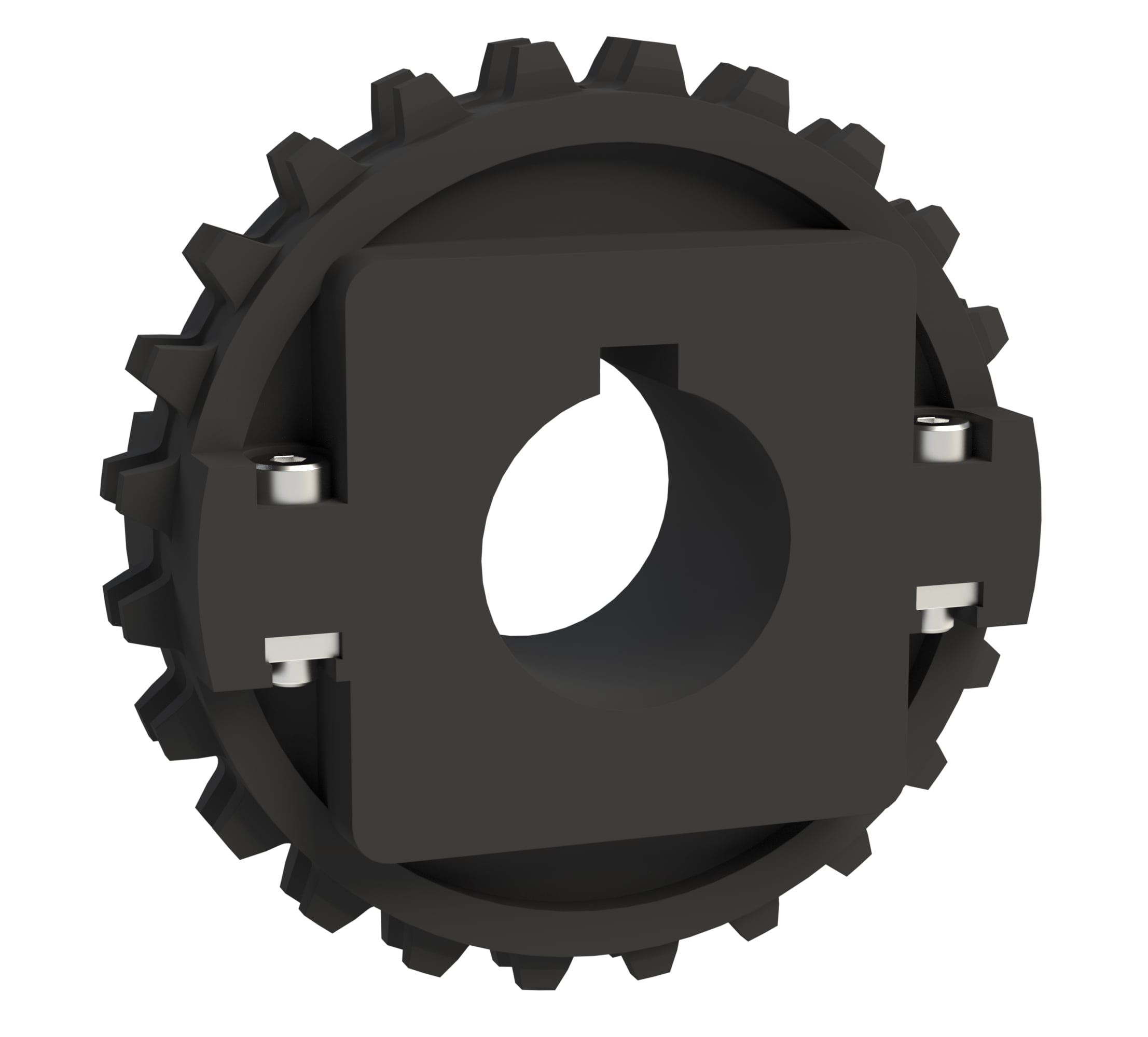 Rexnord 1500 Series Split Molded Nylon Sprocket and a 24 Teeth with 1-1/2in Round Shaft-Ready Bore with Keyway & Setscrew