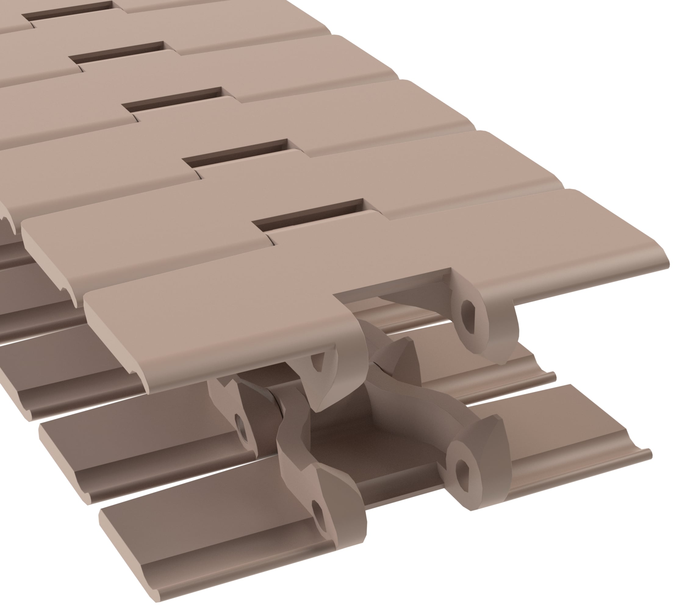 Rexnord 879B Side-flexing Solid Top, Material: Tan Low Friction, Width: 4.5in, Pitch: 1.5in