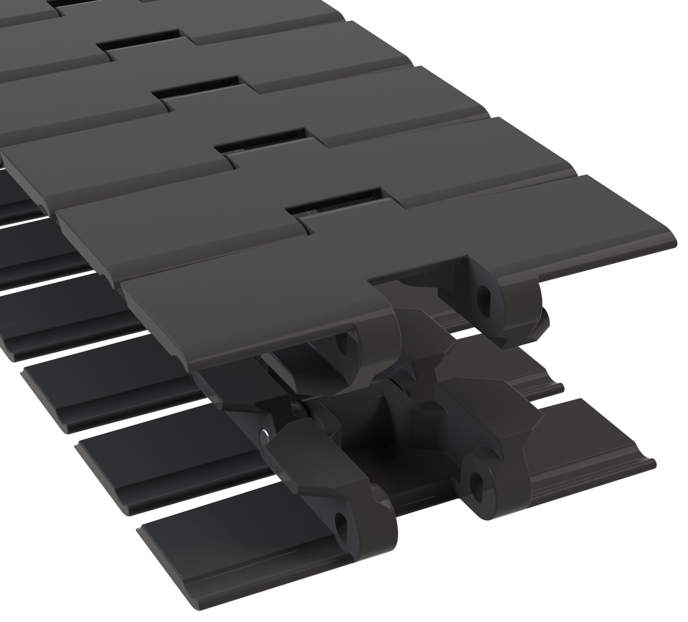 Rexnord 880TAB Side-flexing Solid Top, Material: Black Melt Resistant, Width: 4.5in, Pitch: 1.5in