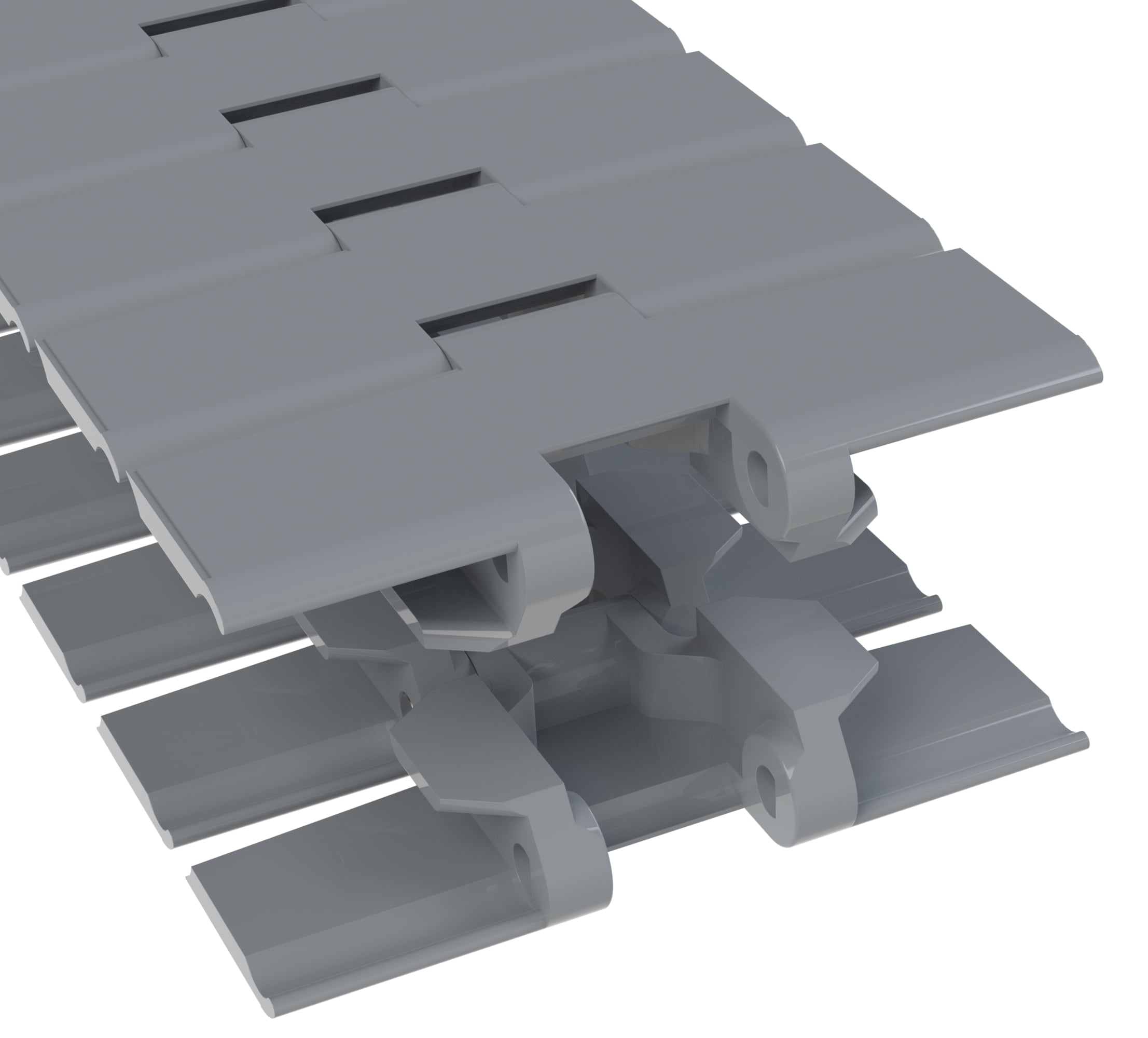 Rexnord 879TAB Side-flexing Solid Top, Material: Silver Platinum Series™ X, Width: 4.5in, Pitch: 1.5in