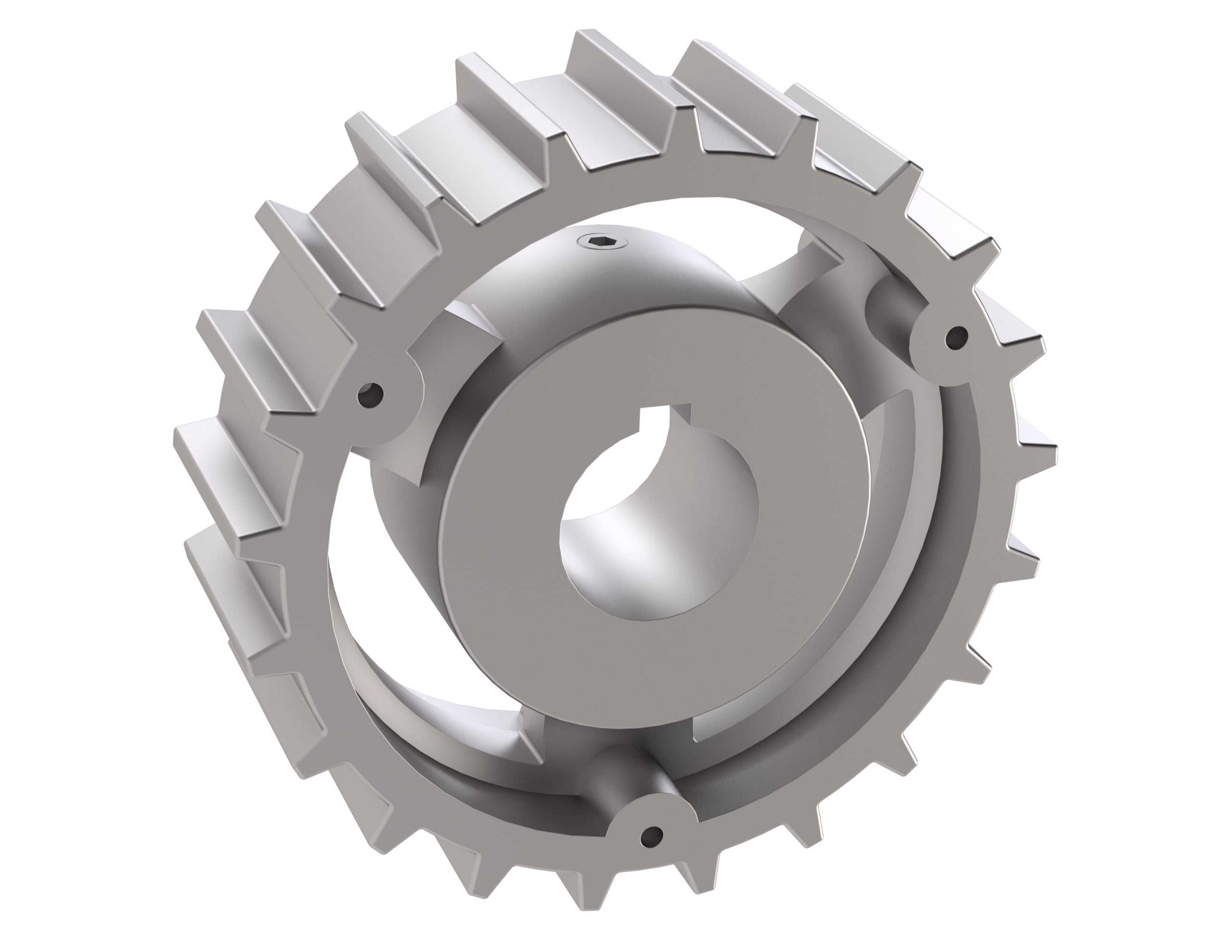 Rexnord 815 Series Solid One Piece Cast Iron Sprocket with 21 Teeth and a 1in Round Shaft-Ready Bore with Keyway & Setscrew