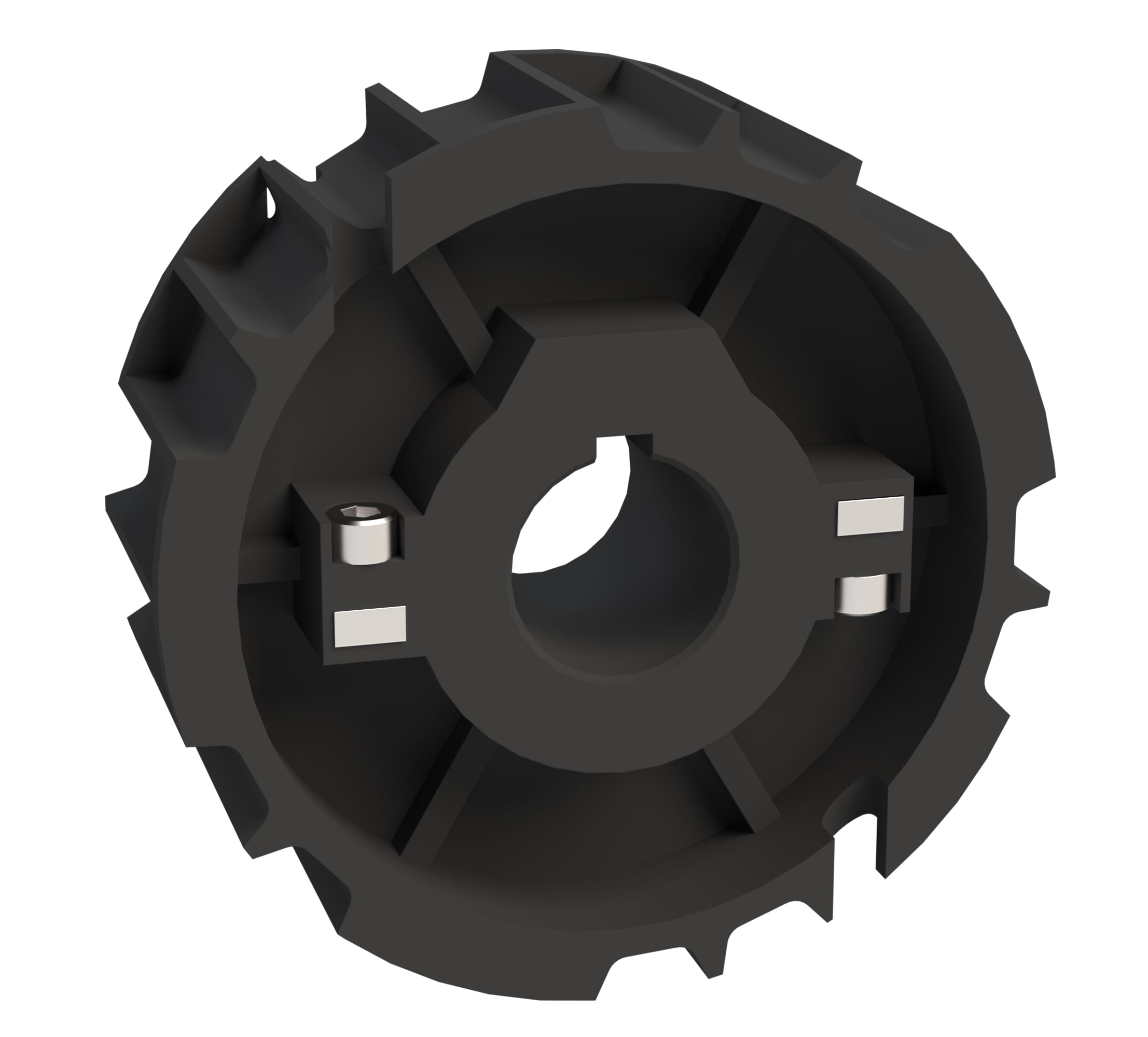 Rexnord 815 Series Split Molded Nylon Sprocket with 21 Teeth and 1-7/16in Round Shaft-Ready Bore with Keyway