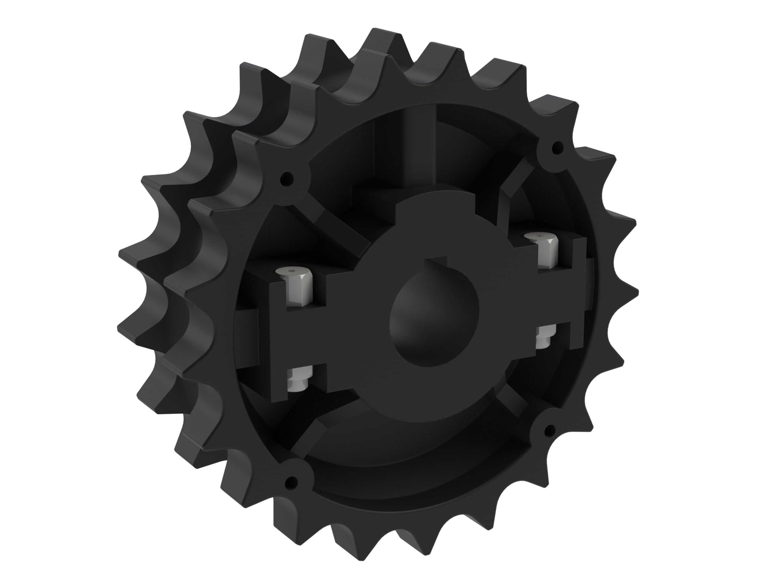 Rexnord 820 Series Split Molded Nylon Sprocket with 21 Teeth and 30mm Round Shaft-Ready Bore with Keyway