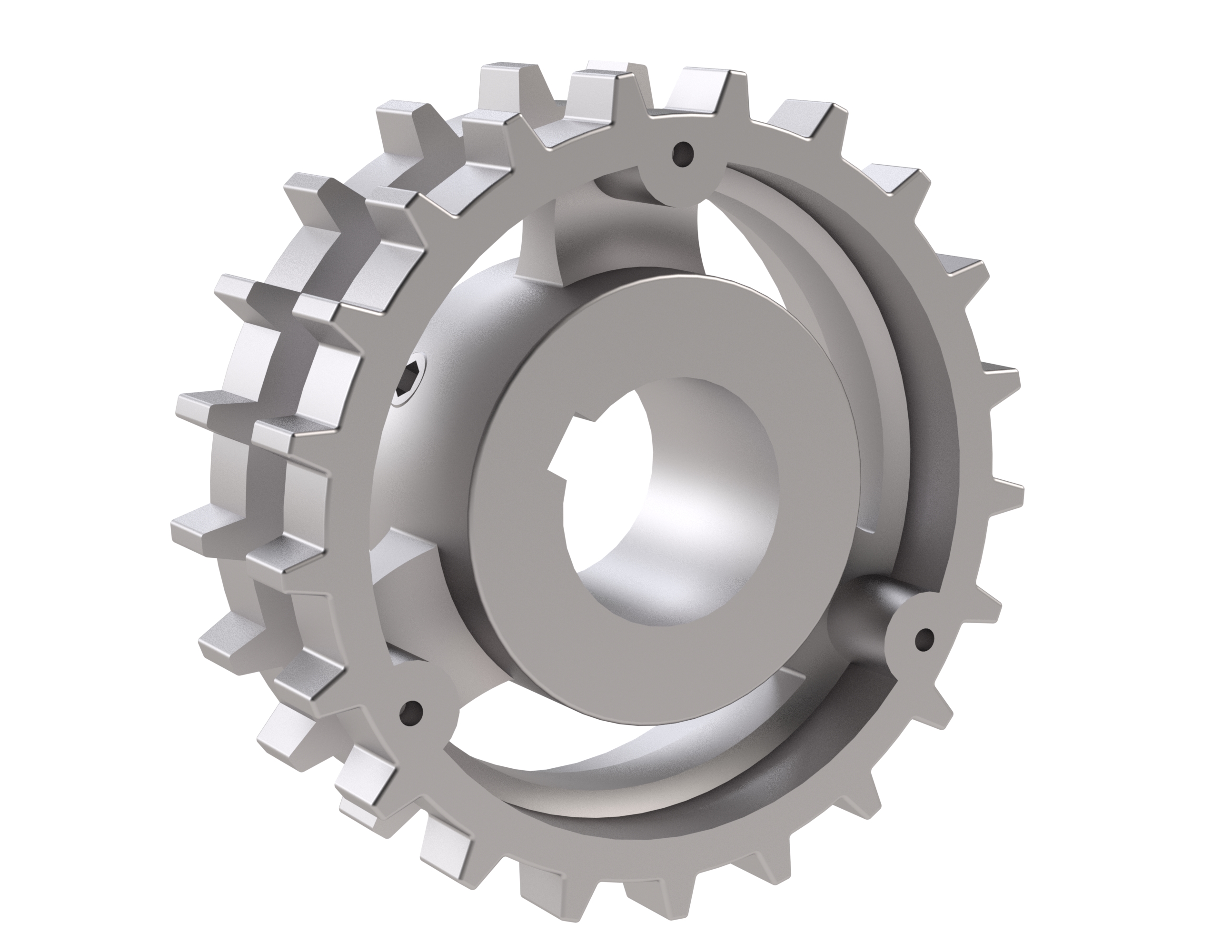 Rexnord 820 Series Solid One Piece Cast Iron Sprocket with 21 Teeth and a 1-1/4in Round Shaft-Ready Bore with Keyway & Setscrew