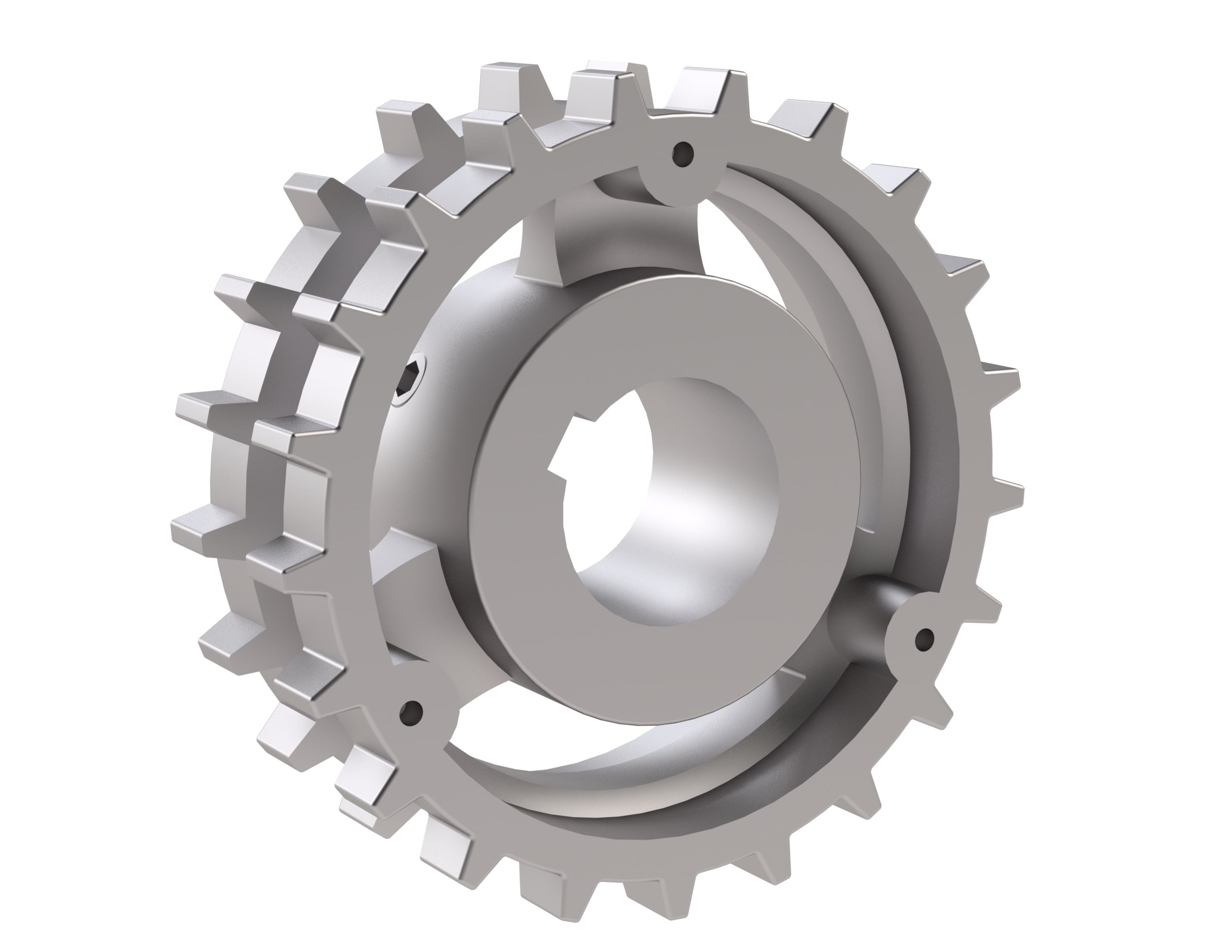 Rexnord 820 Series Solid One Piece Cast Iron Sprocket with 21 Teeth and a 1-3/16in Round Shaft-Ready Bore with Keyway & Setscrew