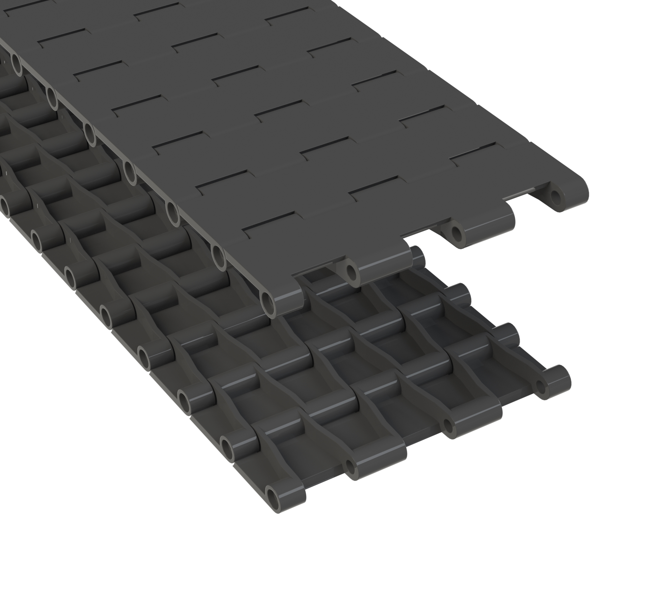 Rexnord 4705 Straight Running Solid Top, Material: Black Melt Resistant, Width: 6in, Pitch: 1.5in