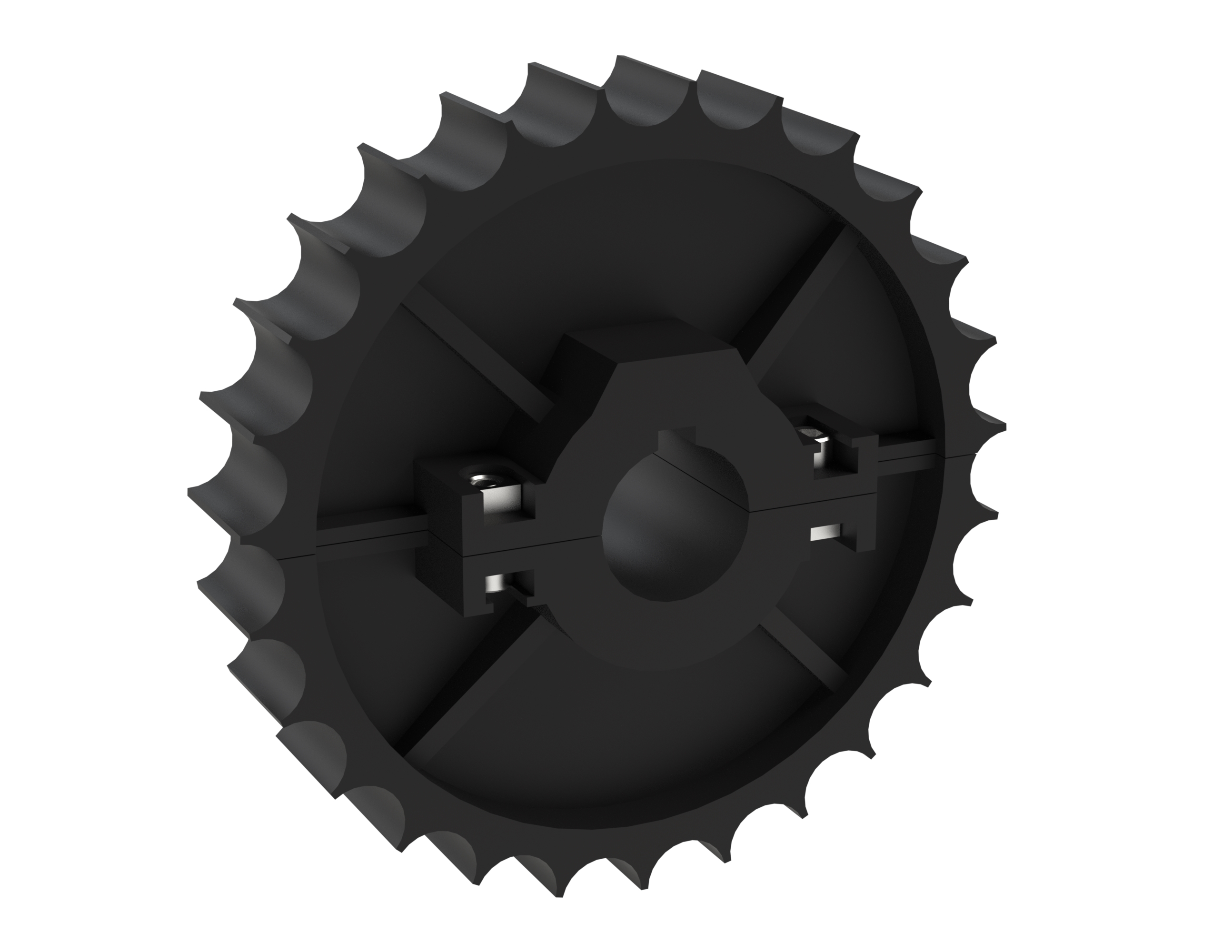 Rexnord 881 Series Split Molded Nylon Sprocket and a 27 Teeth with 1in Round Shaft-Ready Bore with Keyway & Setscrew
