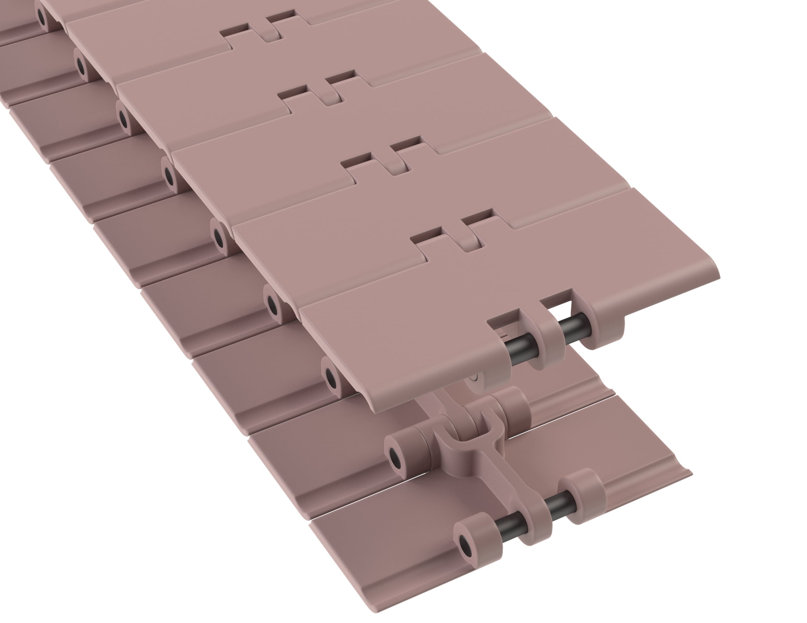 Rexnord 820 Straight Running Solid Top, Material: Plain Acetal (Gray), Width: 4in, Pitch: 1.5in