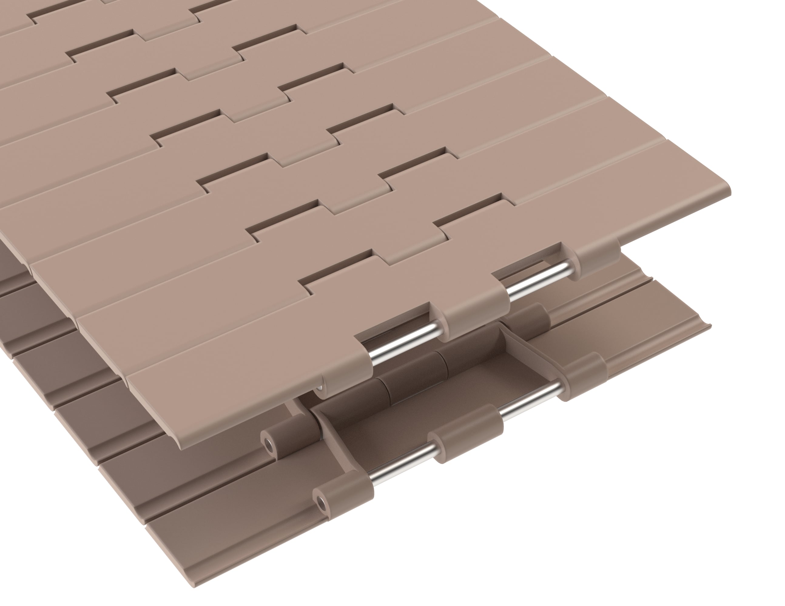 Rexnord 821 Straight Running Solid Top, Material: Tan Low Friction, Width: 7.5in, Pitch: 1.5in
