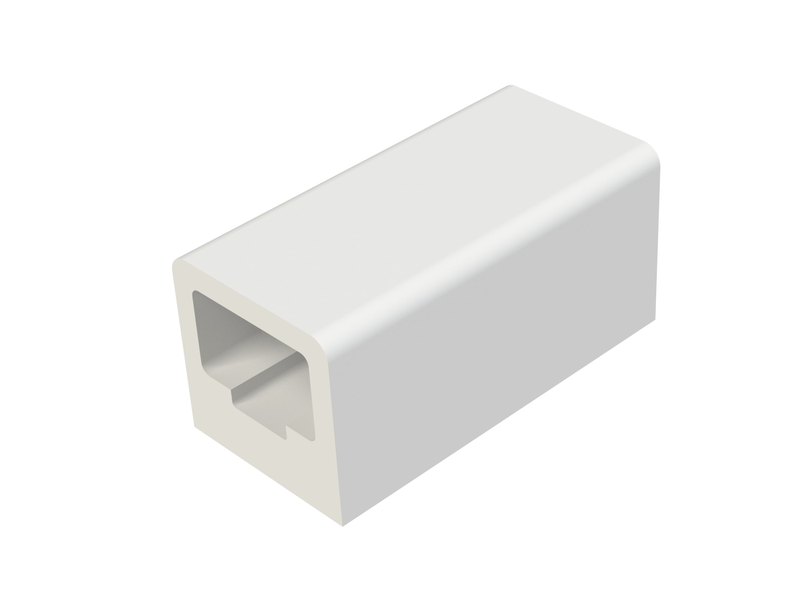 Rexnord Loose 2.55 Inch Wide White D Shaped SideGrip™ Gripper in EPDM 50 Shore A Material