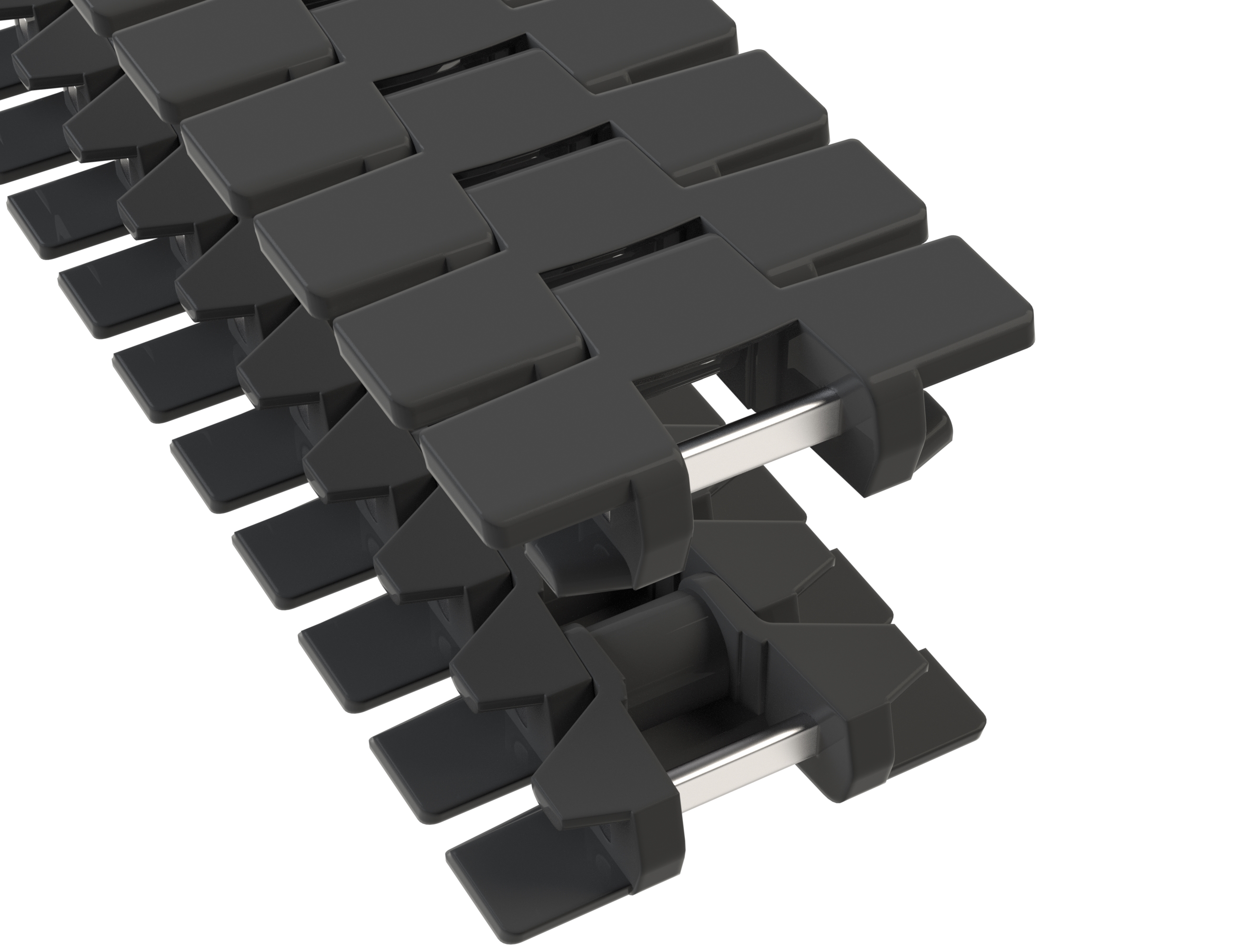 Rexnord 770TAB Side-flexing Solid Top, Material: High Capacity Anti-static (Black), Width: 3.25in, Pitch: 1in
