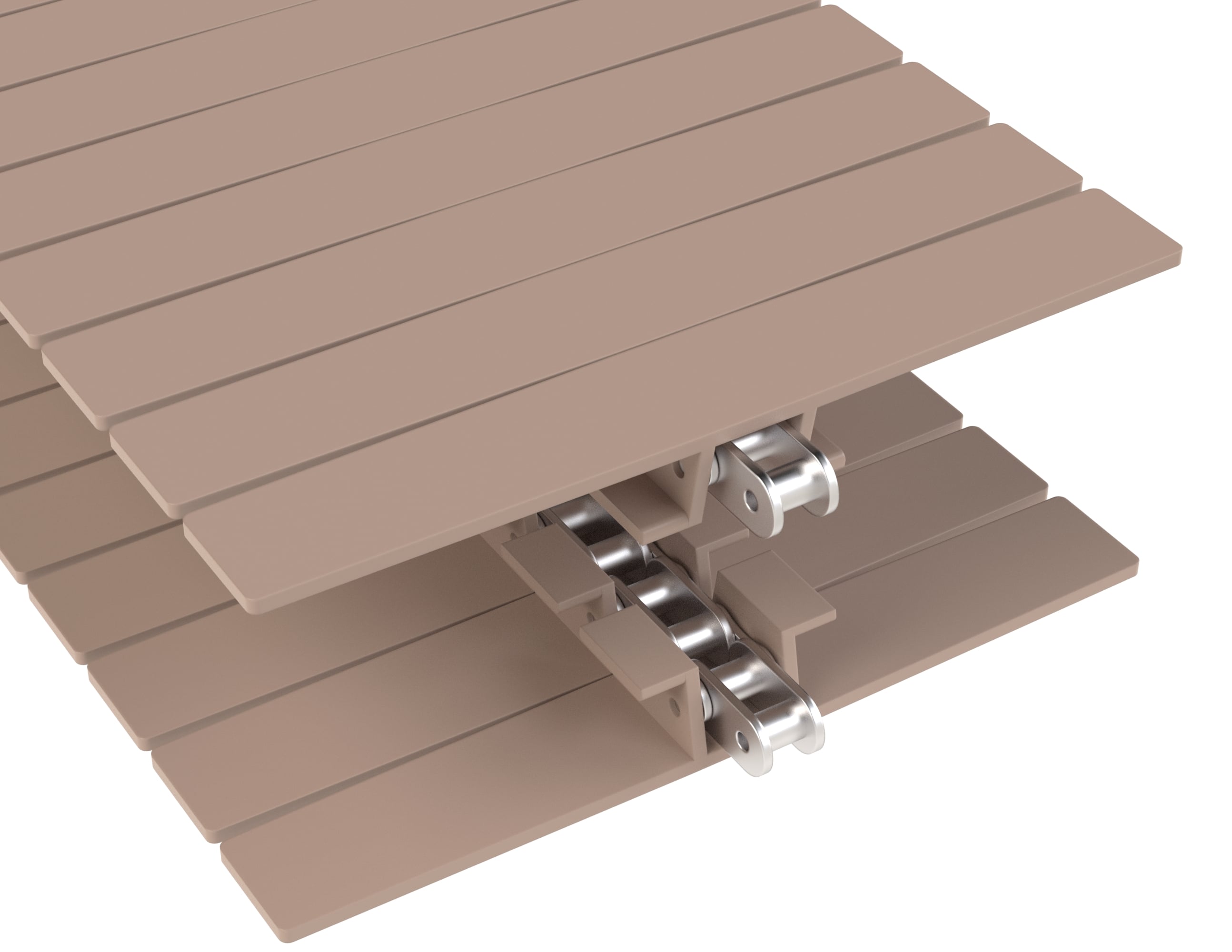 Rexnord 1873TAB Side-flexing Solid Top, Material: Tan Low Friction, Width: 10in, Pitch: 1.5in