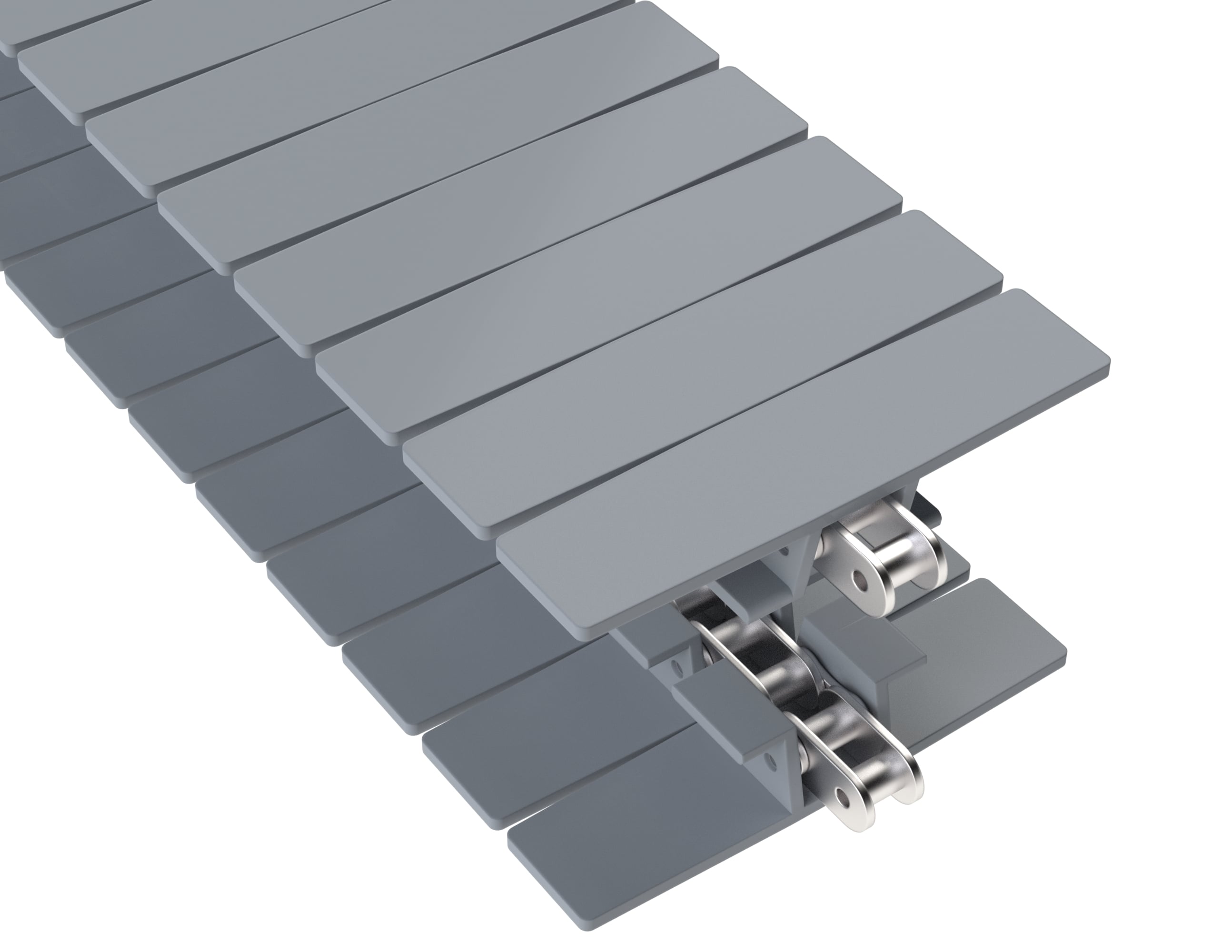 Rexnord 1873TAB Side-flexing Solid Top, Material: Silver Platinum Series, Width: 6in, Pitch: 1.5in