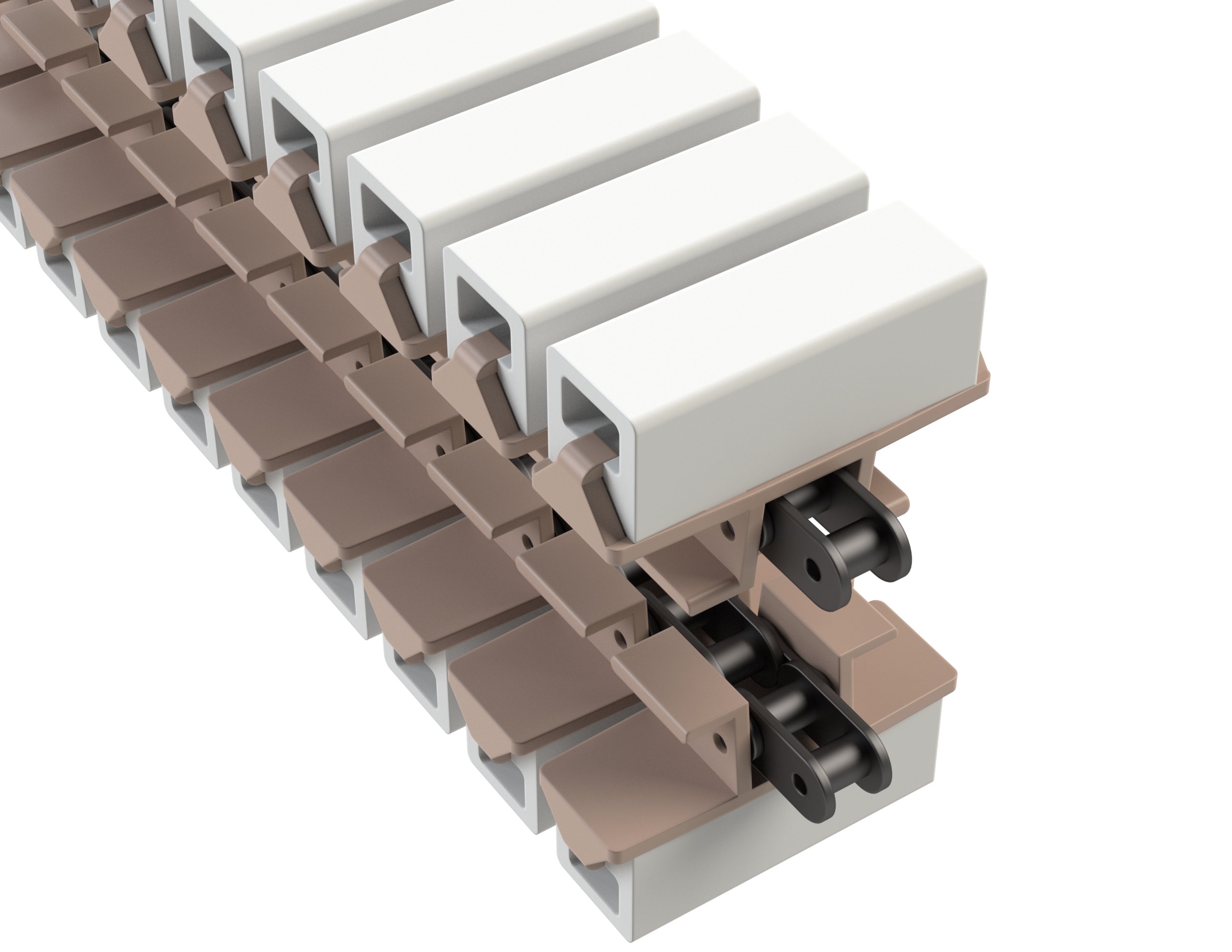 Rexnord 1873TAB SideGrip™ Side-flexing, Material: Tan Low Friction, Width: 3.75in, Pitch: 1.5in