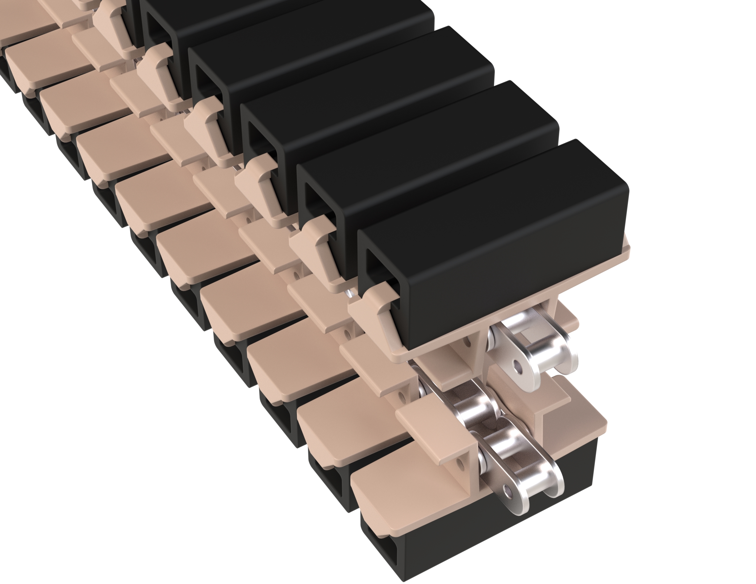 Rexnord 1873TAB SideGrip™ Side-flexing, Material: Tan Low Friction, Width: 3.75in, Pitch: 1.5in