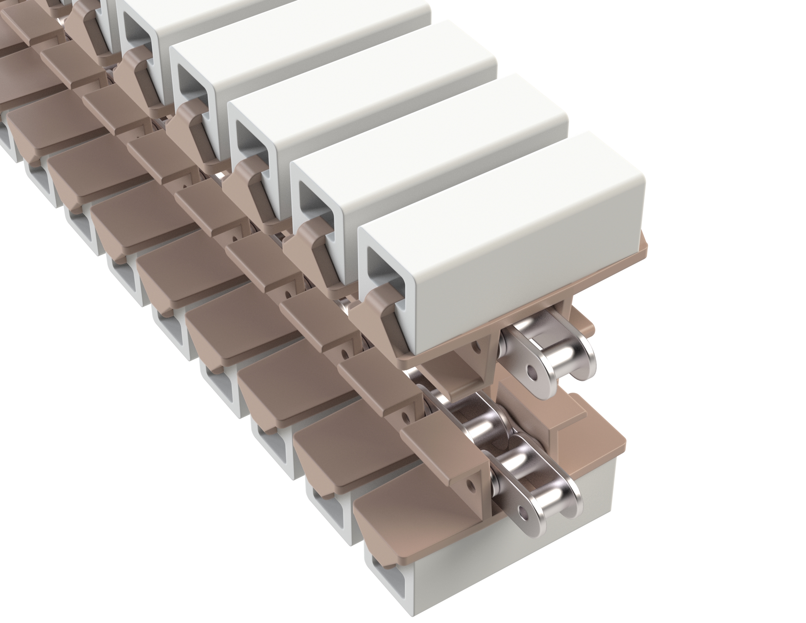 Rexnord 1873TAB SideGrip™ Side-flexing, Material: Tan Low Friction, Width: 3.75in, Pitch: 1.5in
