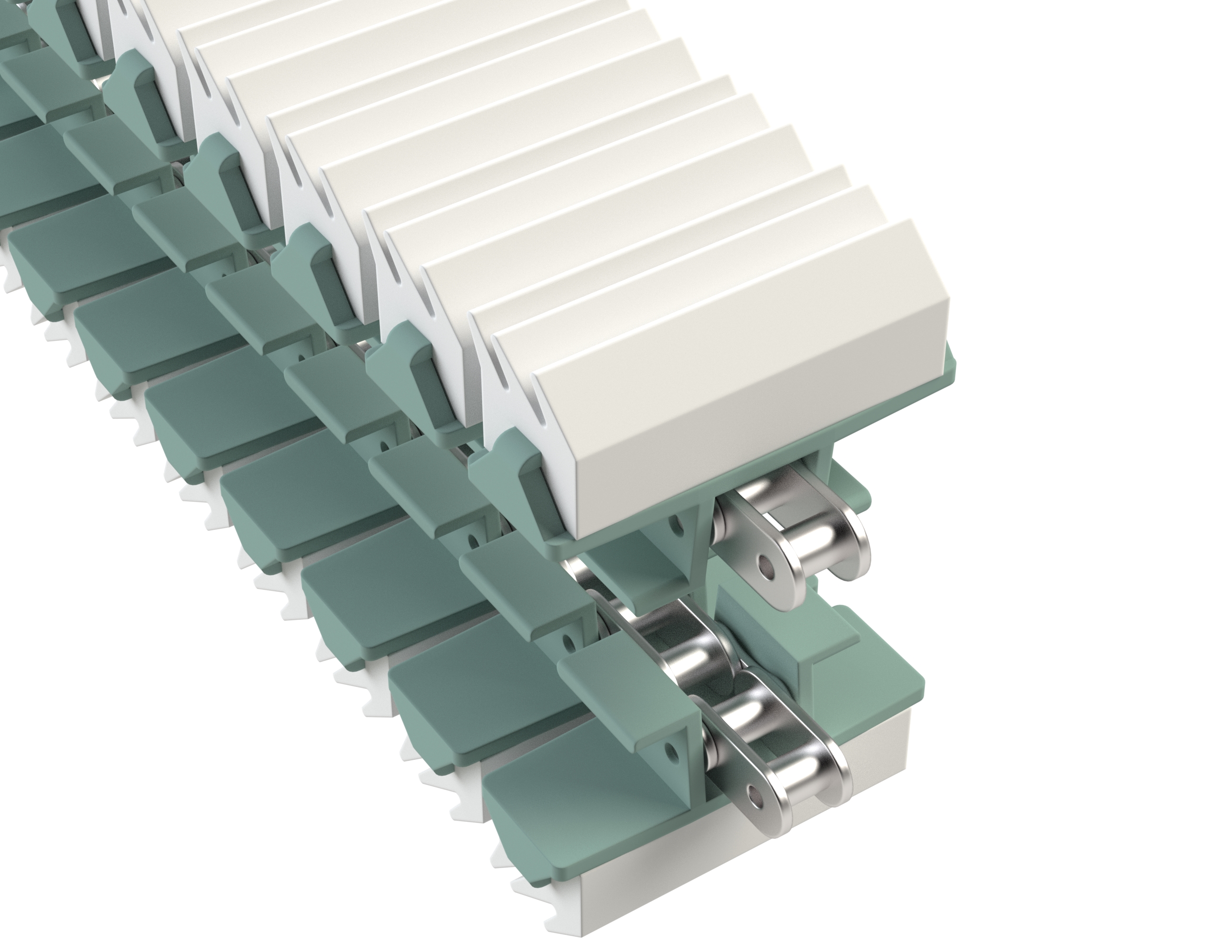 Rexnord 1873TAB SideGrip™ Side-flexing, Material: Heat Stabilized (Green), Width: 3.75in, Pitch: 1.5in