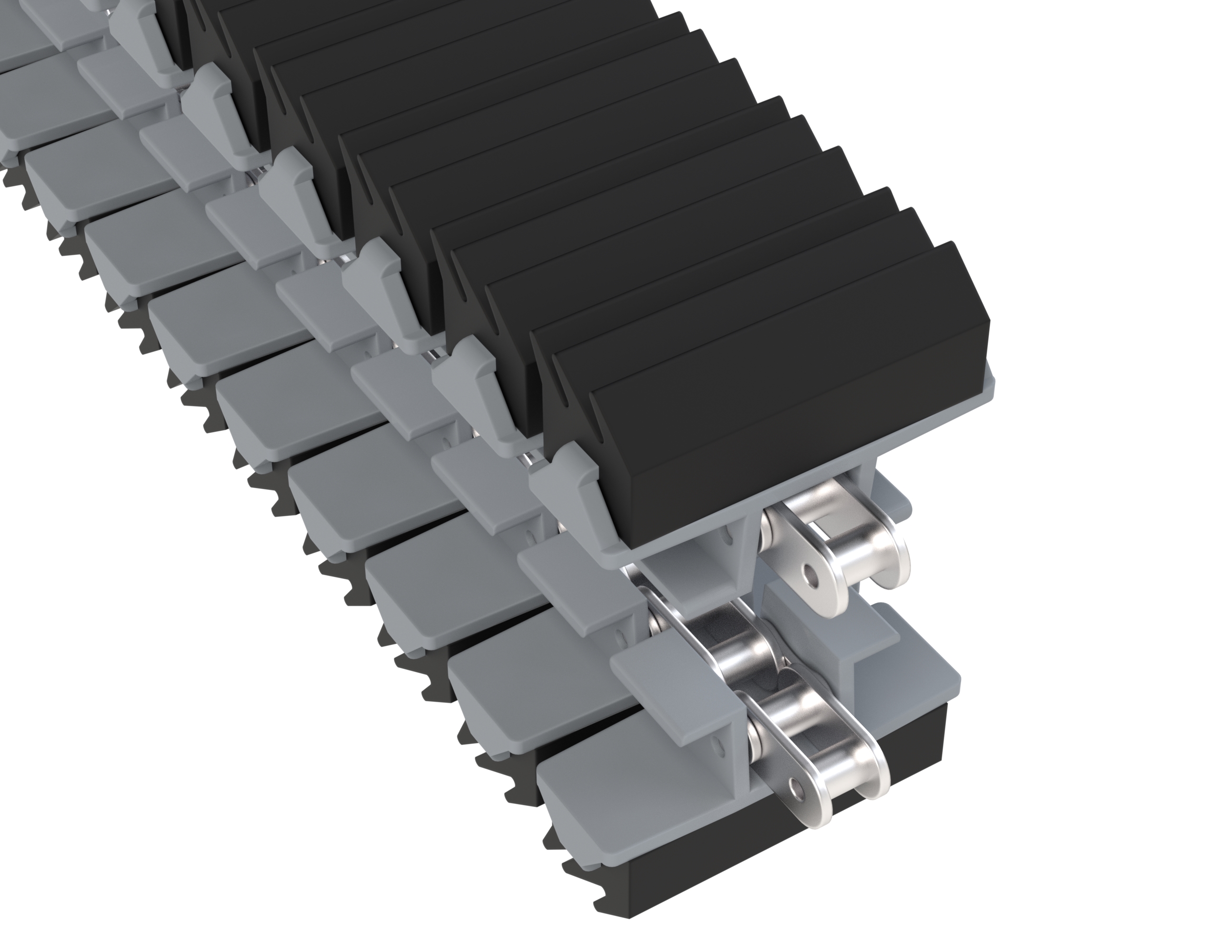 Rexnord 1873TAB SideGrip™ Side-flexing, Material: Silver Platinum Series, Width: 3.75in, Pitch: 1.5in